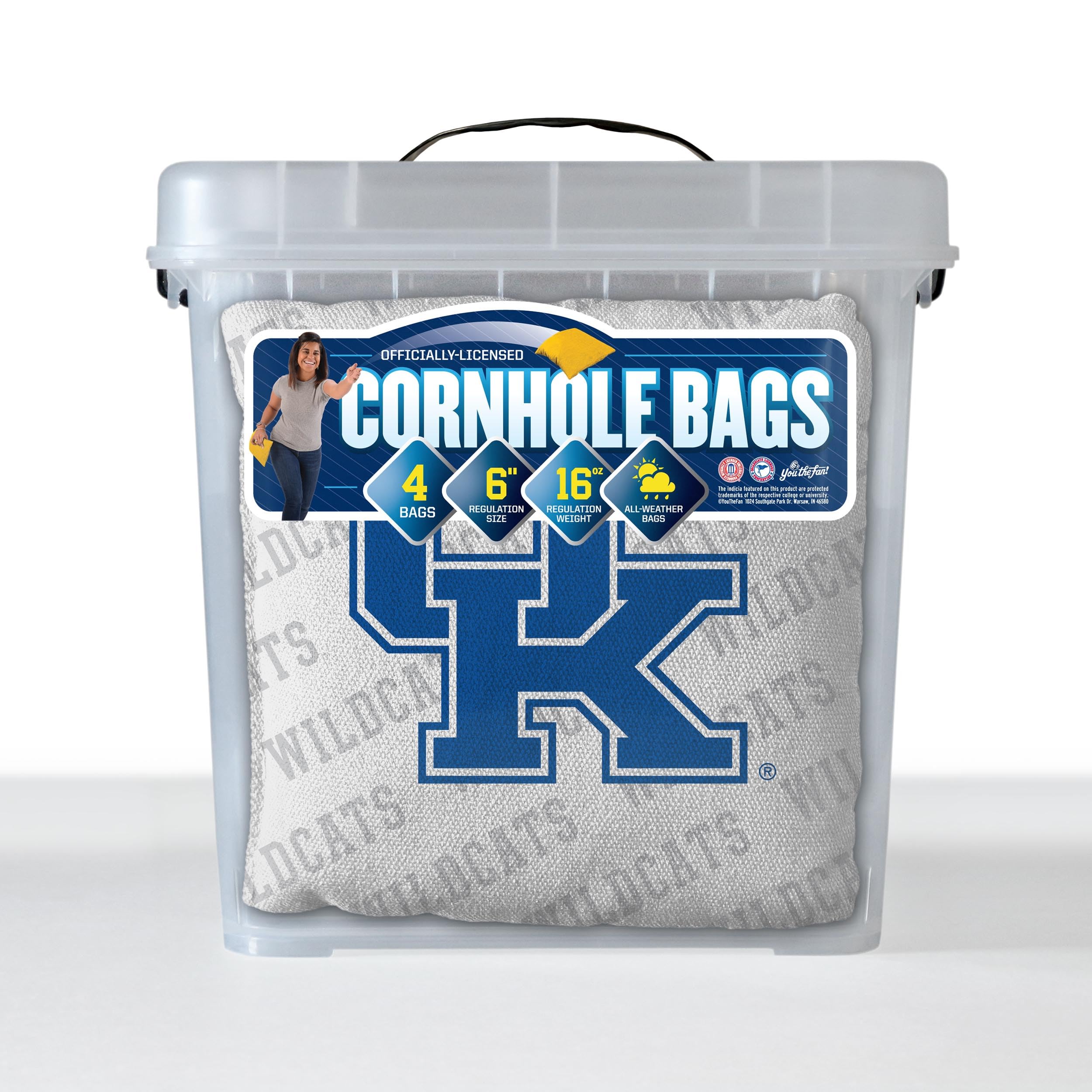 YouTheFan NCAA Kentucky Wildcats - Cornhole Bags - 4PK - White - Sports Collectibles, Sports Memorabilia, Sports Fan Shop, Sports Gifts
