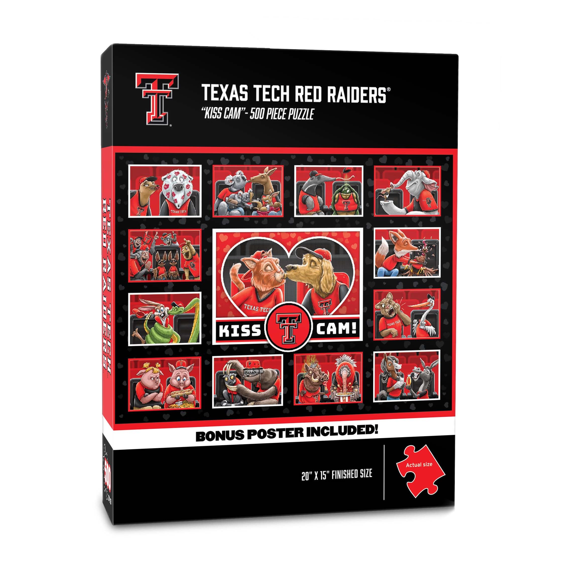YouTheFan NCAA Texas Tech Red Raiders Kiss Cam 500pc Puzzle - Sports Collectibles, Sports Memorabilia, Sports Fan Shop, Sports Gifts