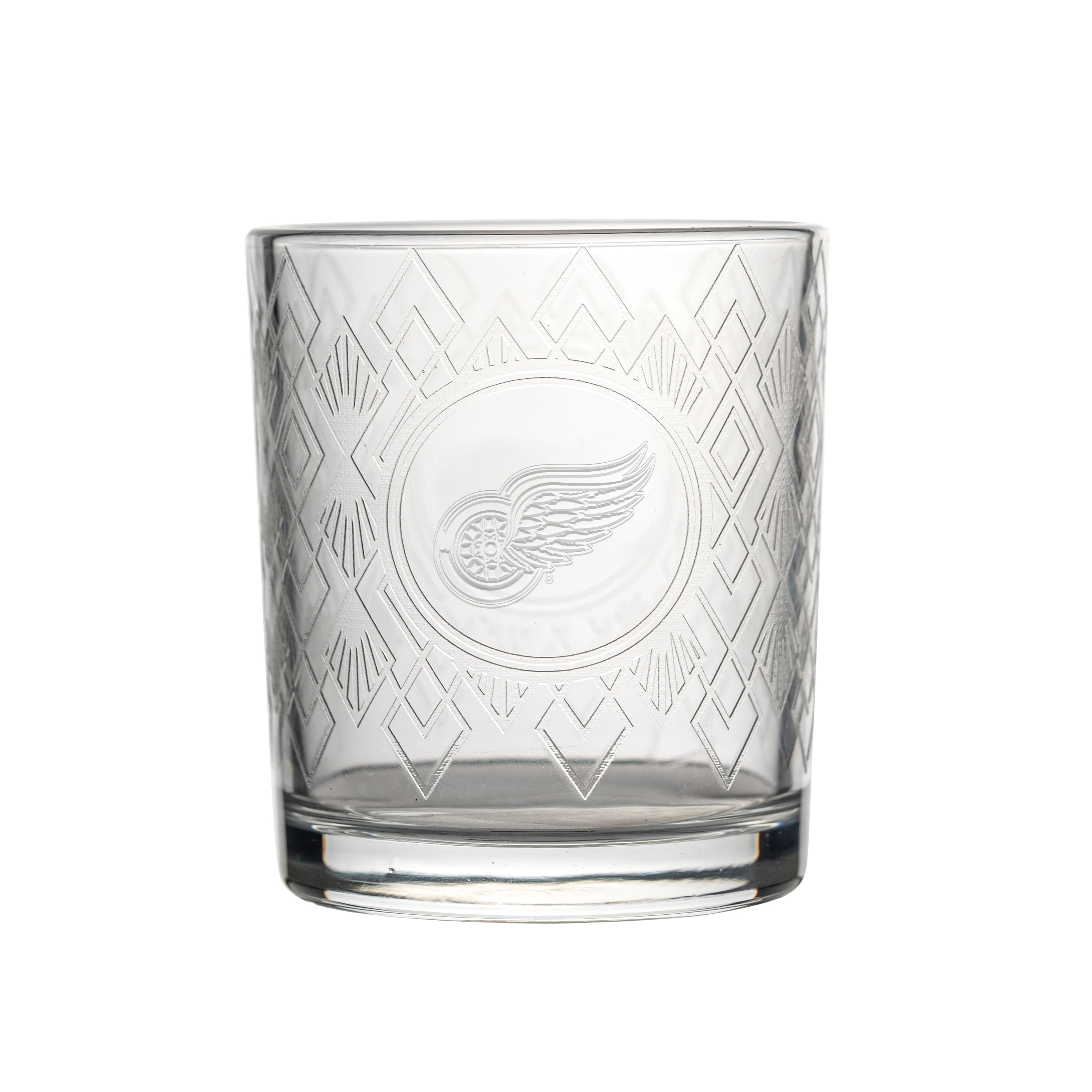Detroit Red Wings 12oz Diamond Stained Rocks Glass