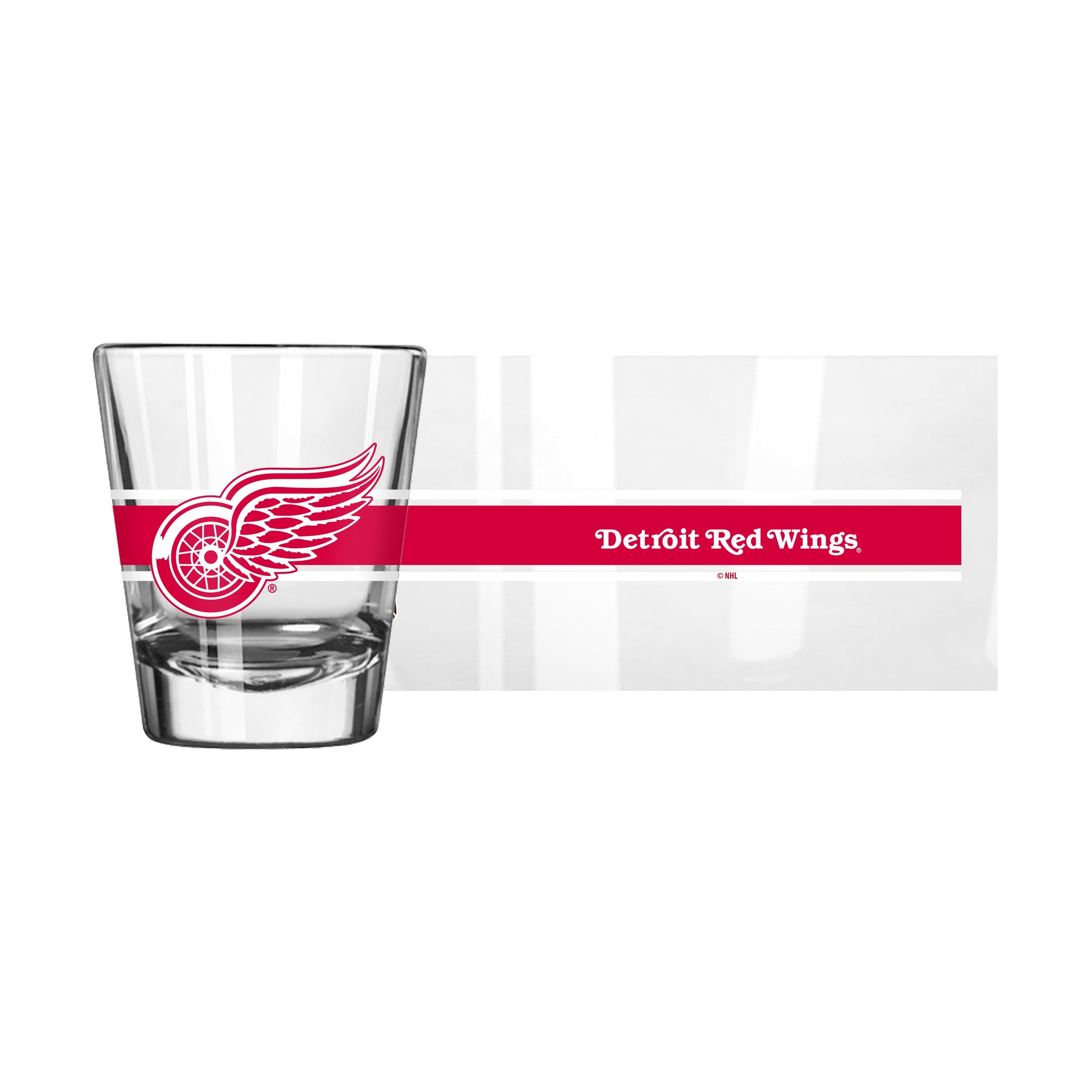 Detroit Red Wings 2oz Stripe Shot Glass - Sports Gifts, Sports Memorabilia, Sports Collectibles, Fan Shop