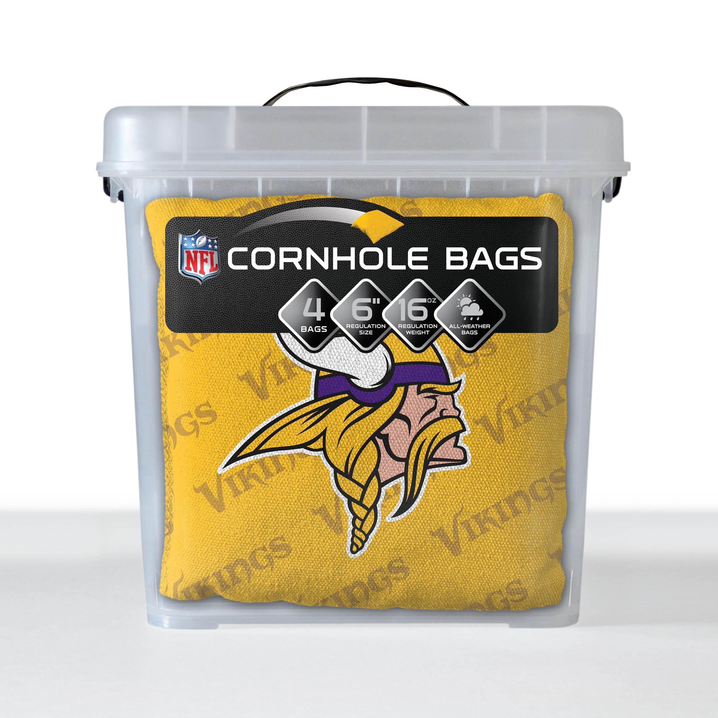 YouTheFan NFL Minnesota Vikings Cornhole Bags - 4PK - Yellow - Sports Collectibles, Sports Memorabilia, Sports Fan Shop, Sports Gifts