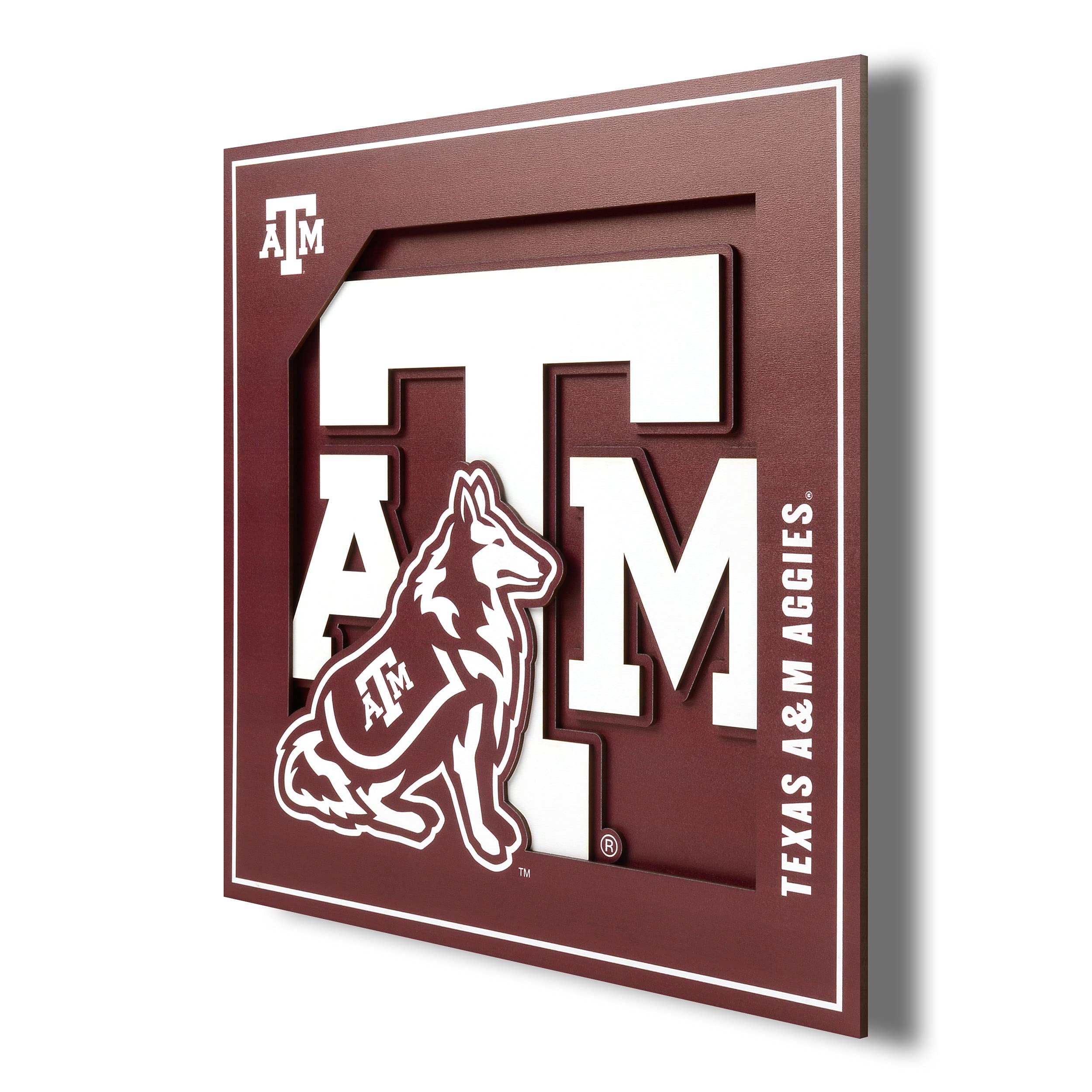 YouTheFan NCAA Texas A&M Aggies 3D Logo Series Wall Art - 12x12 - Sports Collectibles, Sports Memorabilia, Sports Fan Shop, Sports Gifts