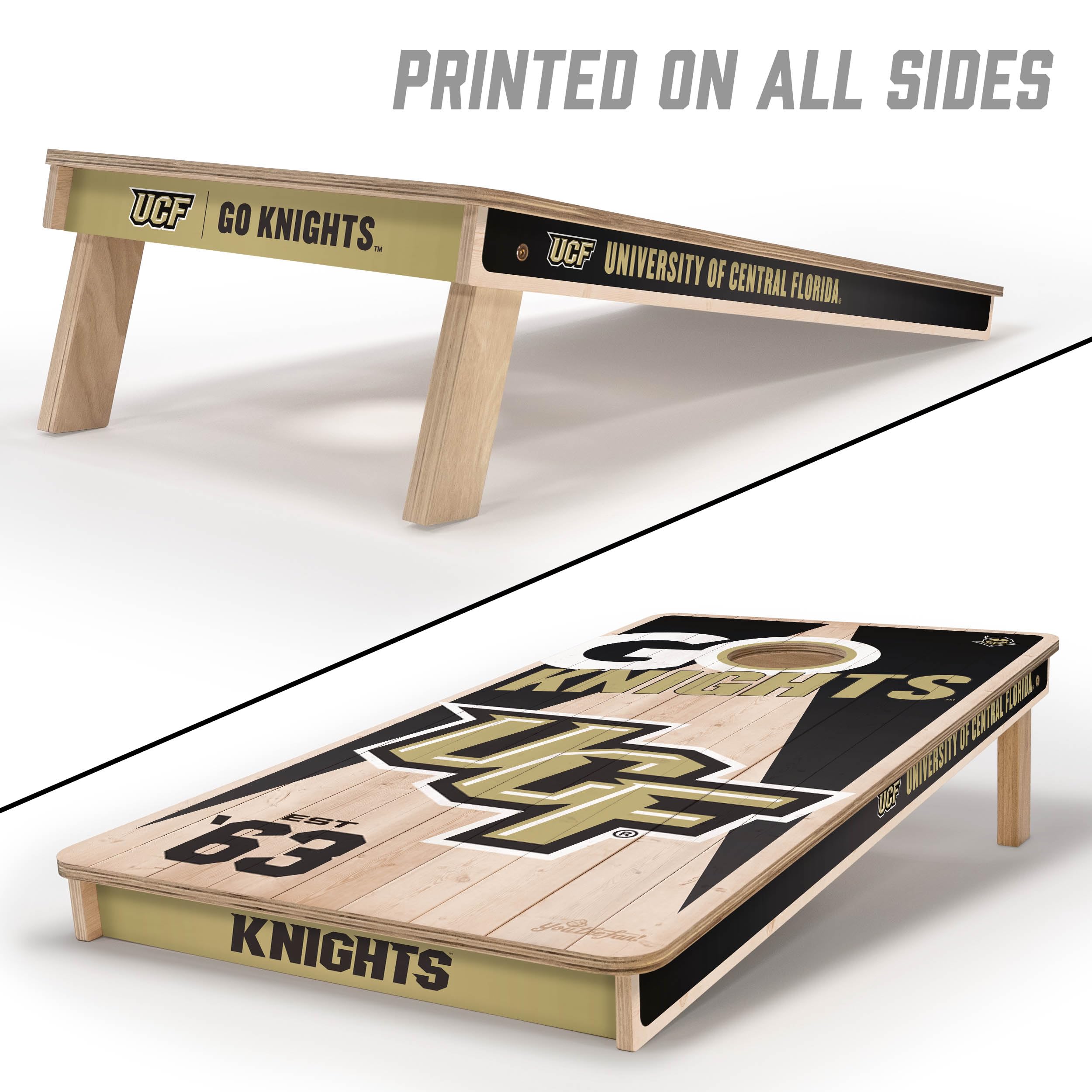 YouTheFan NCAA Central Florida Knights 2’ x 4’ Professional Wood Cornhole Game with Logo Bags - Sports Collectibles, Sports Memorabilia, Sports Fan Shop, Sports Gifts