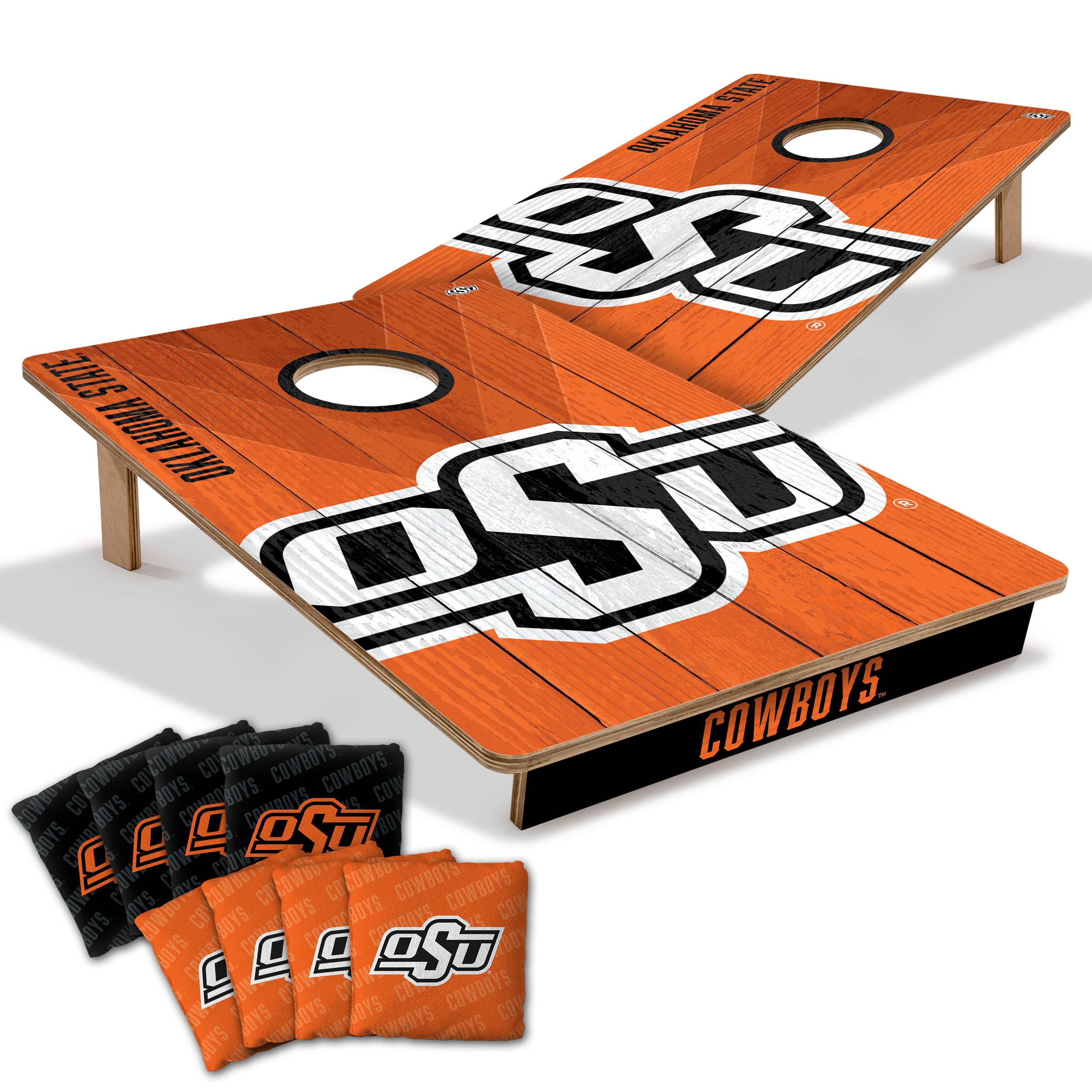 YouTheFan NCAA Oklahoma State Cowboys 2’ x 3’ Wood Cornhole Game with Logo Bags - Sports Collectibles, Sports Memorabilia, Sports Fan Shop, Sports Gifts