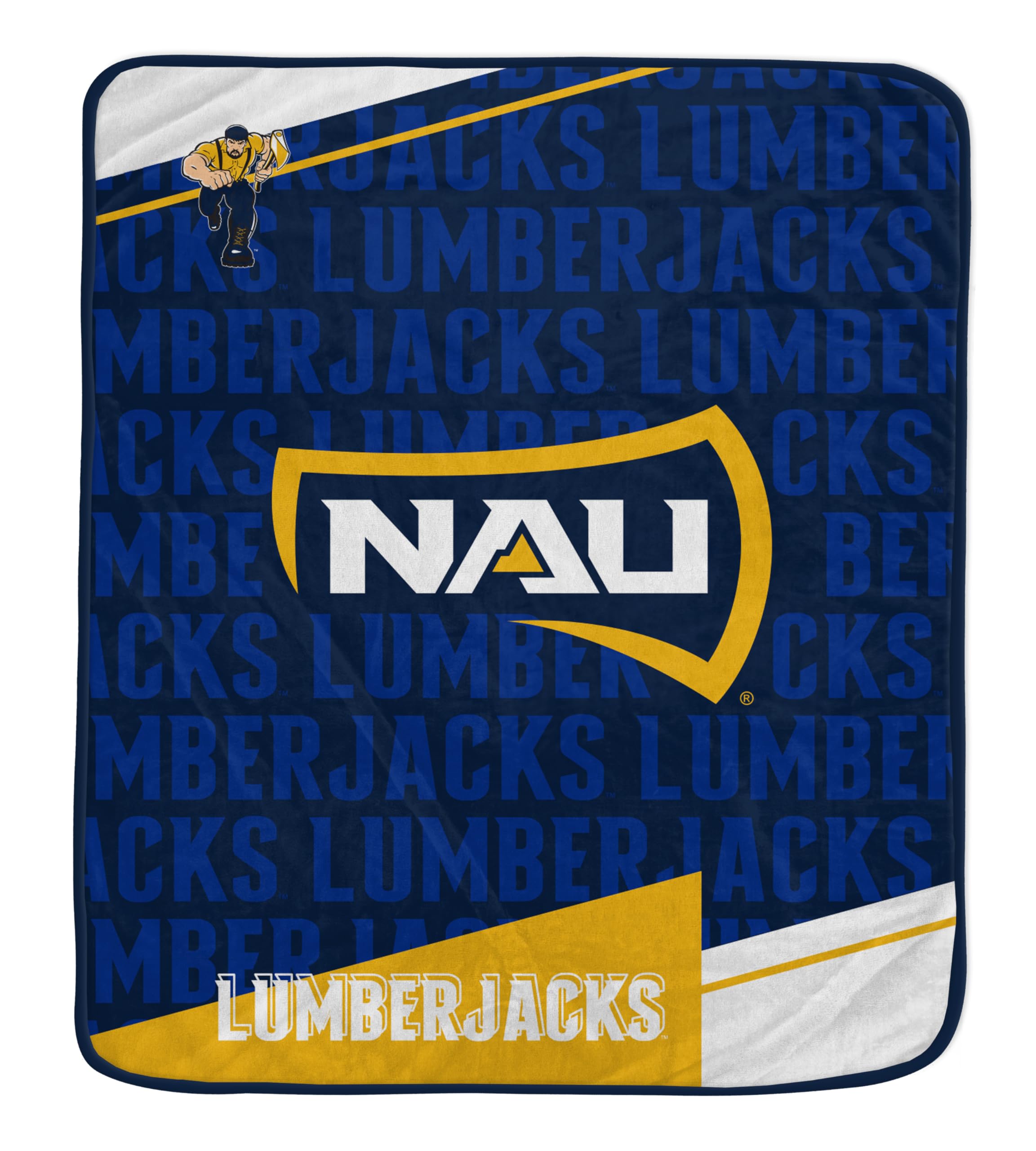 Pegasus Sports NCAA Northern Arizona Lumberjacks Diagonal Ghost Ultra Soft Blanket - Sports Gifts, Sports Memorabilia, Sports Collectibles, Fan Shop