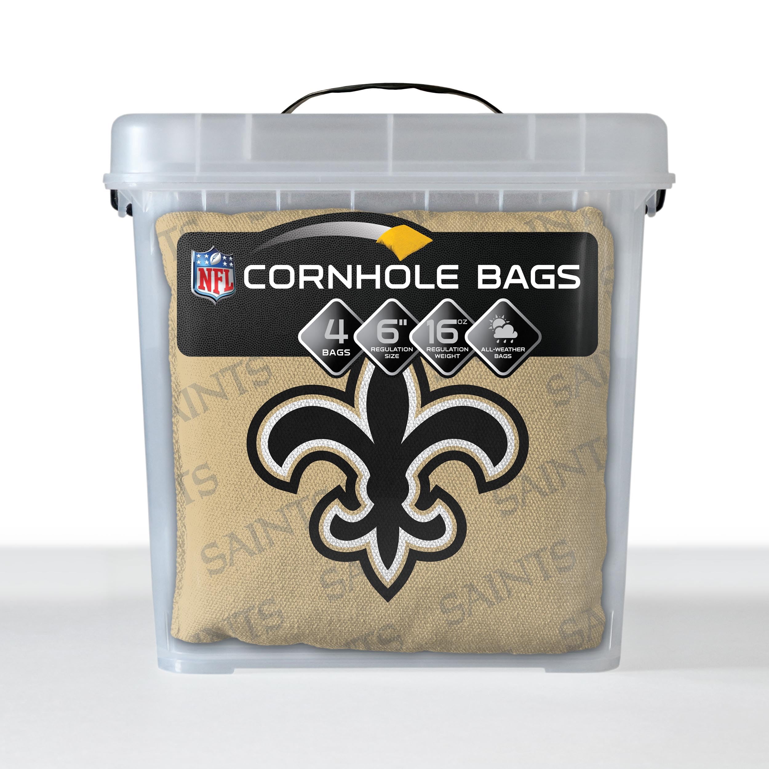 YouTheFan NFL New Orleans Saints Cornhole Bags - 4PK - Gold - Sports Collectibles, Sports Memorabilia, Sports Fan Shop, Sports Gifts