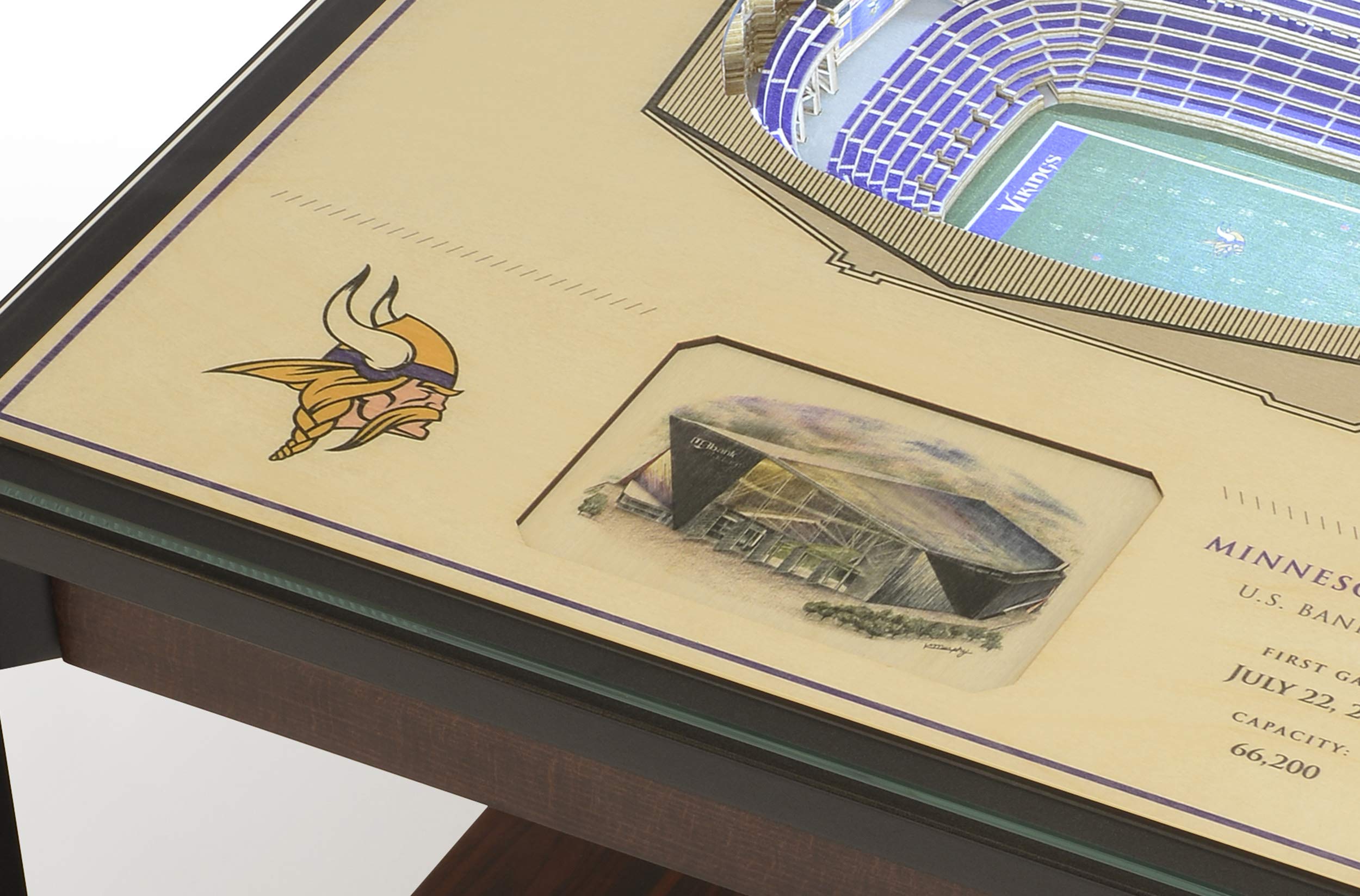 YouTheFan NFL Minnesota Vikings 25-Layer StadiumView Lighted End Table - Sports Collectibles, Sports Memorabilia, Sports Fan Shop, Sports Gifts