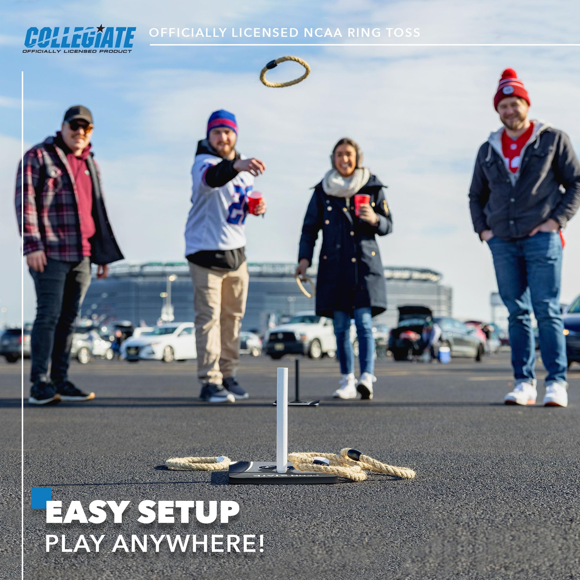 Wild Sports College Quoits Set with Direct Print HD Team Graphics – Tailgate Ring Toss Game – Great Gift for Any NCAA Fan! Ring Toss Family Outdoor Games for The Beach, BBQ, or Tailgate Party - Sports Collectibles, Sports Memorabilia, Sports Fan Shop, Sports Gifts
