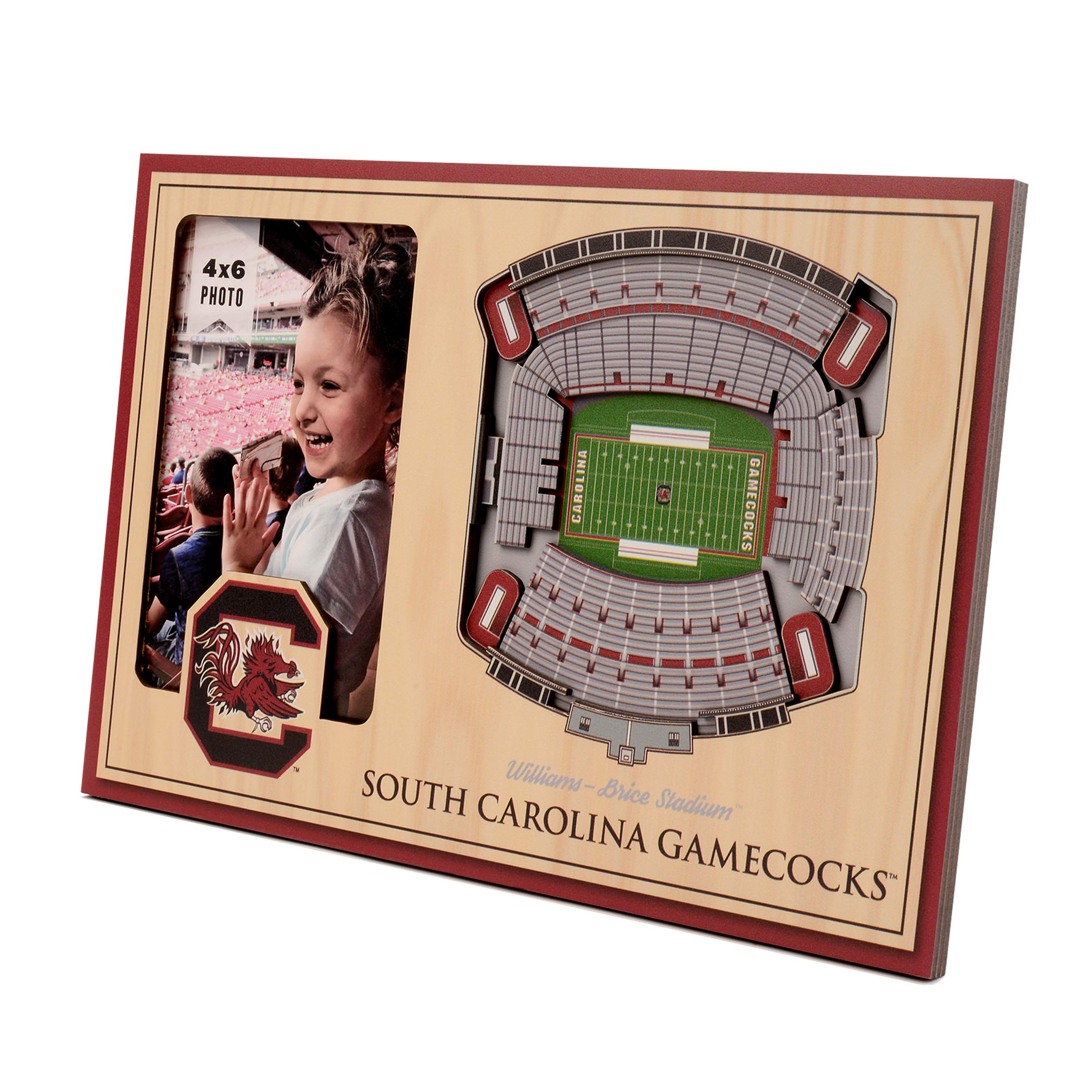 YouTheFan NCAA South Carolina Gamecocks 3D StadiumView Picture Frame - Williams-Brice Stadium, 12" x 8" - Sports Collectibles, Sports Memorabilia, Sports Fan Shop, Sports Gifts