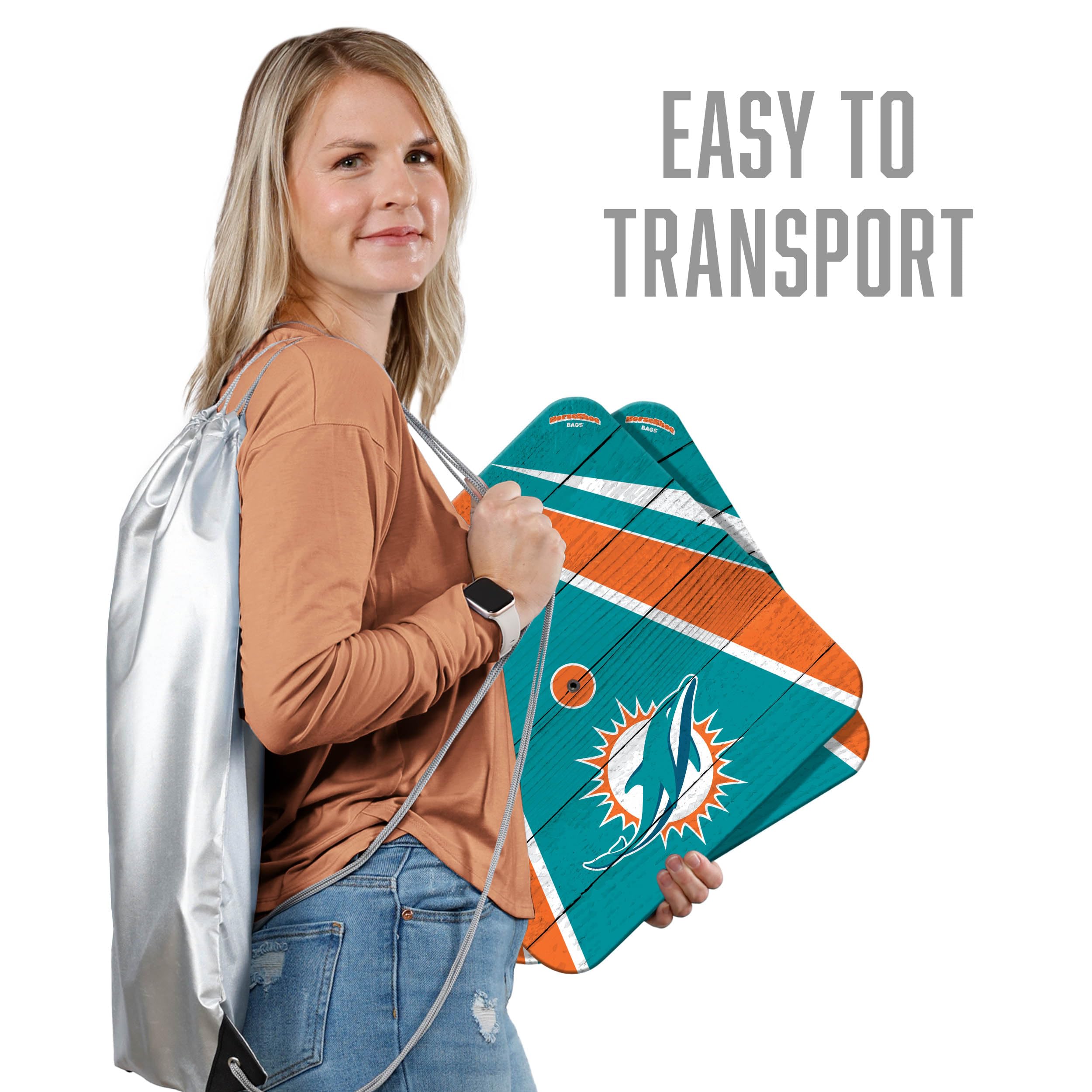 YouTheFan NFL Miami Dolphins Horseshoe Bags Game - Sports Collectibles, Sports Memorabilia, Sports Fan Shop, Sports Gifts