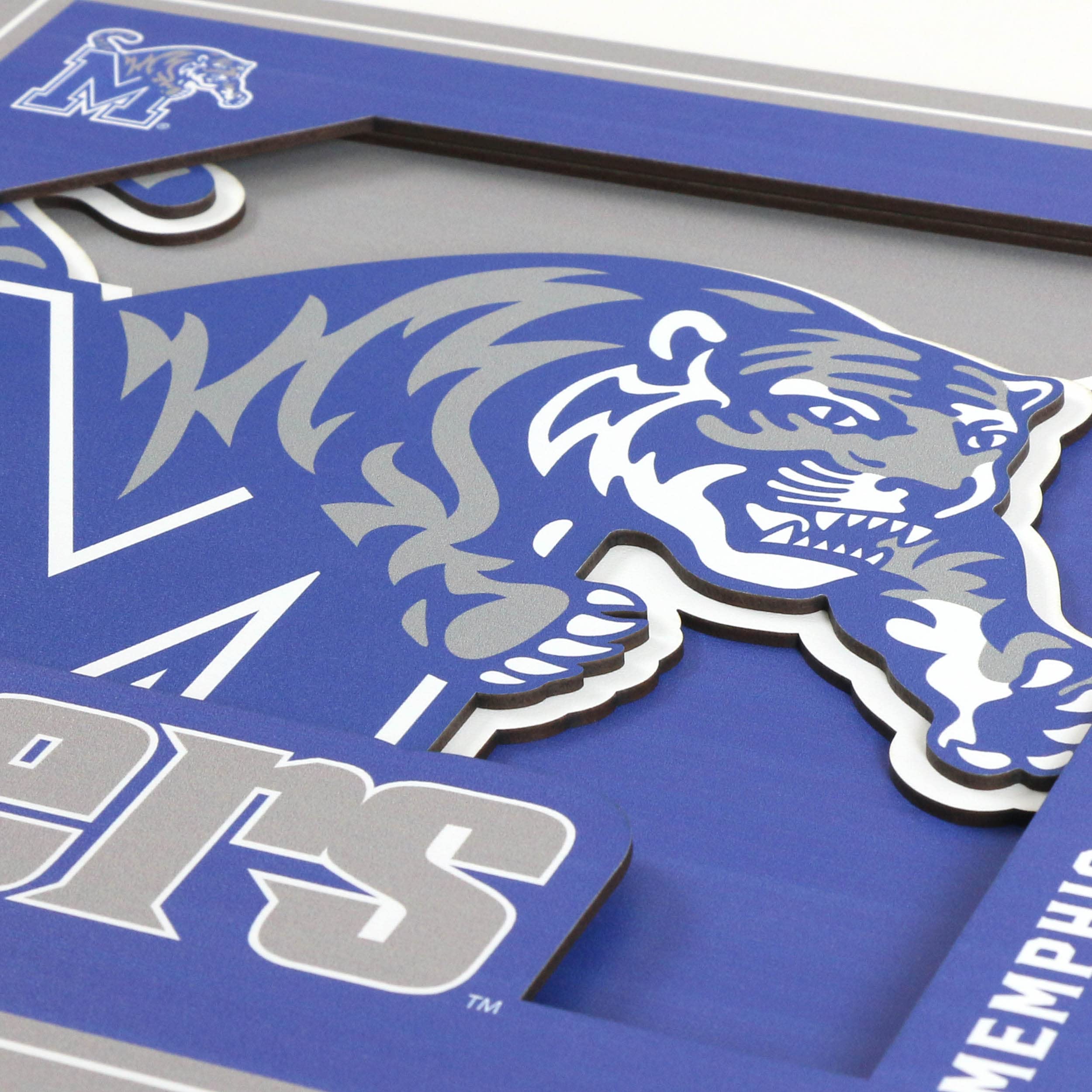 YouTheFan NCAA Memphis Tigers 3D Logo Series Wall Art - 12x12 - Sports Collectibles, Sports Memorabilia, Sports Fan Shop, Sports Gifts