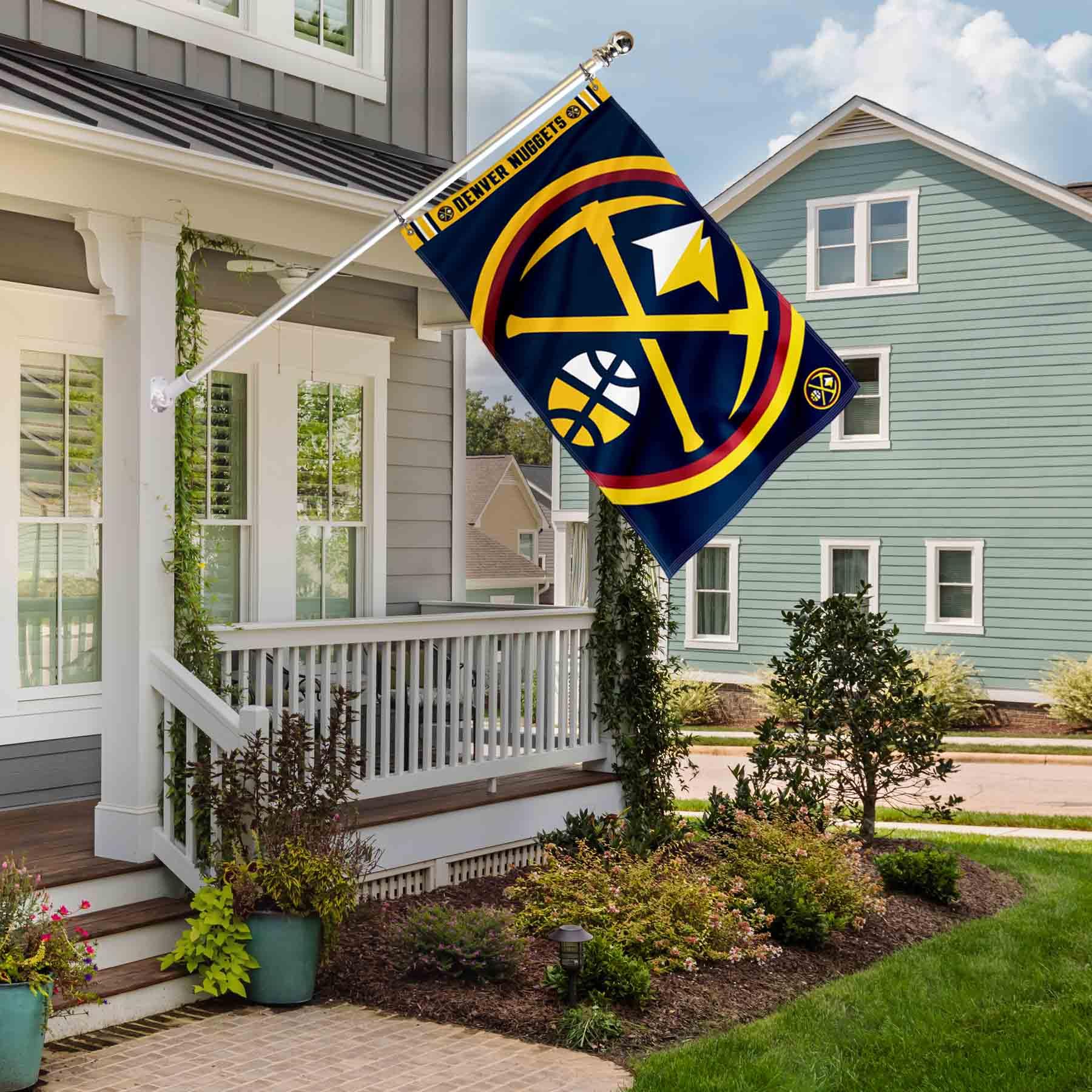 WinCraft Denver Nuggets Printed Header 3x5 Premium Banner Flag - Sports Collectibles, Sports Memorabilia, Sports Fan Shop, Sports Gifts