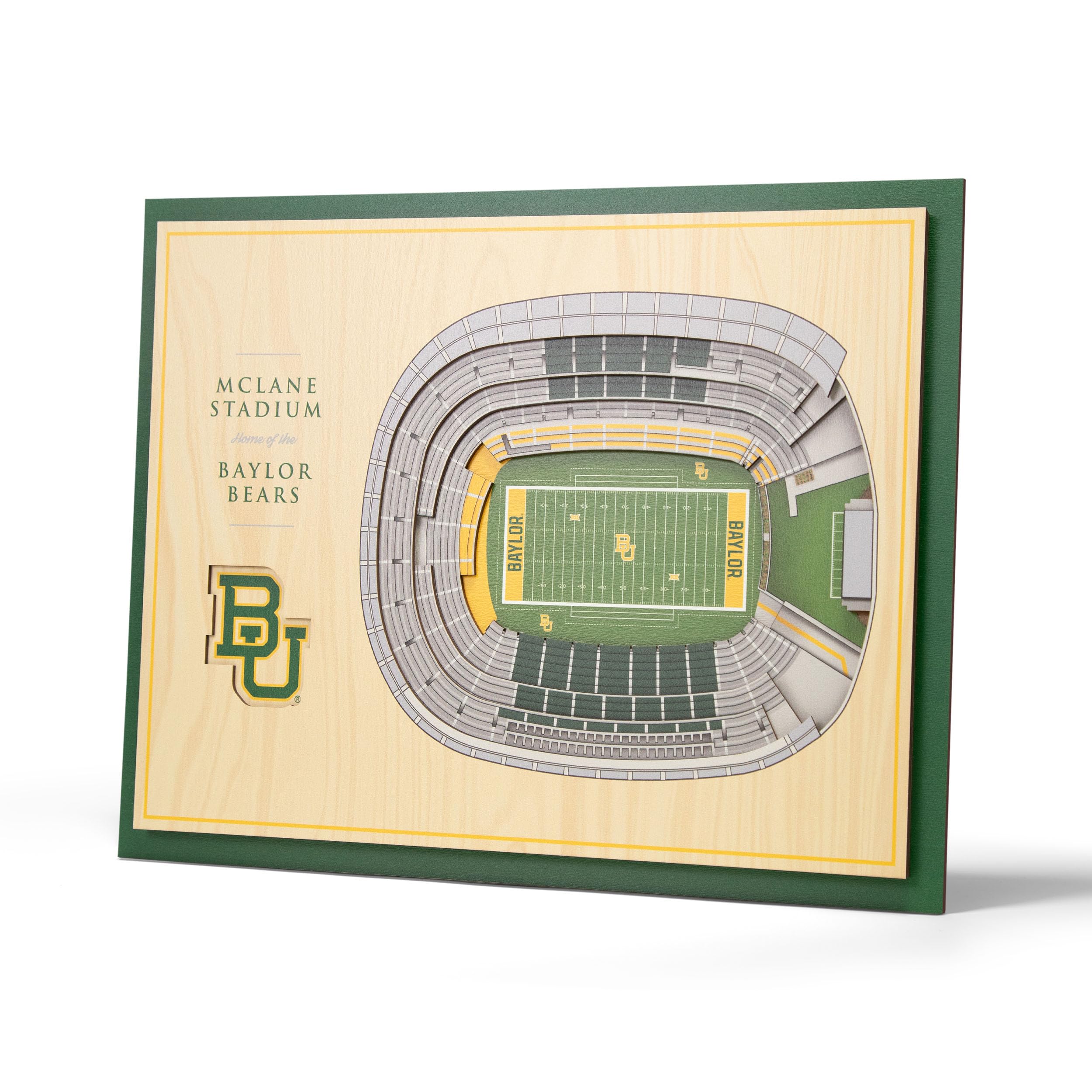YouTheFan NCAA Baylor Bears 5-Layer StadiumView 3D Wall Art - McLane Stadium - Sports Collectibles, Sports Memorabilia, Sports Fan Shop, Sports Gifts
