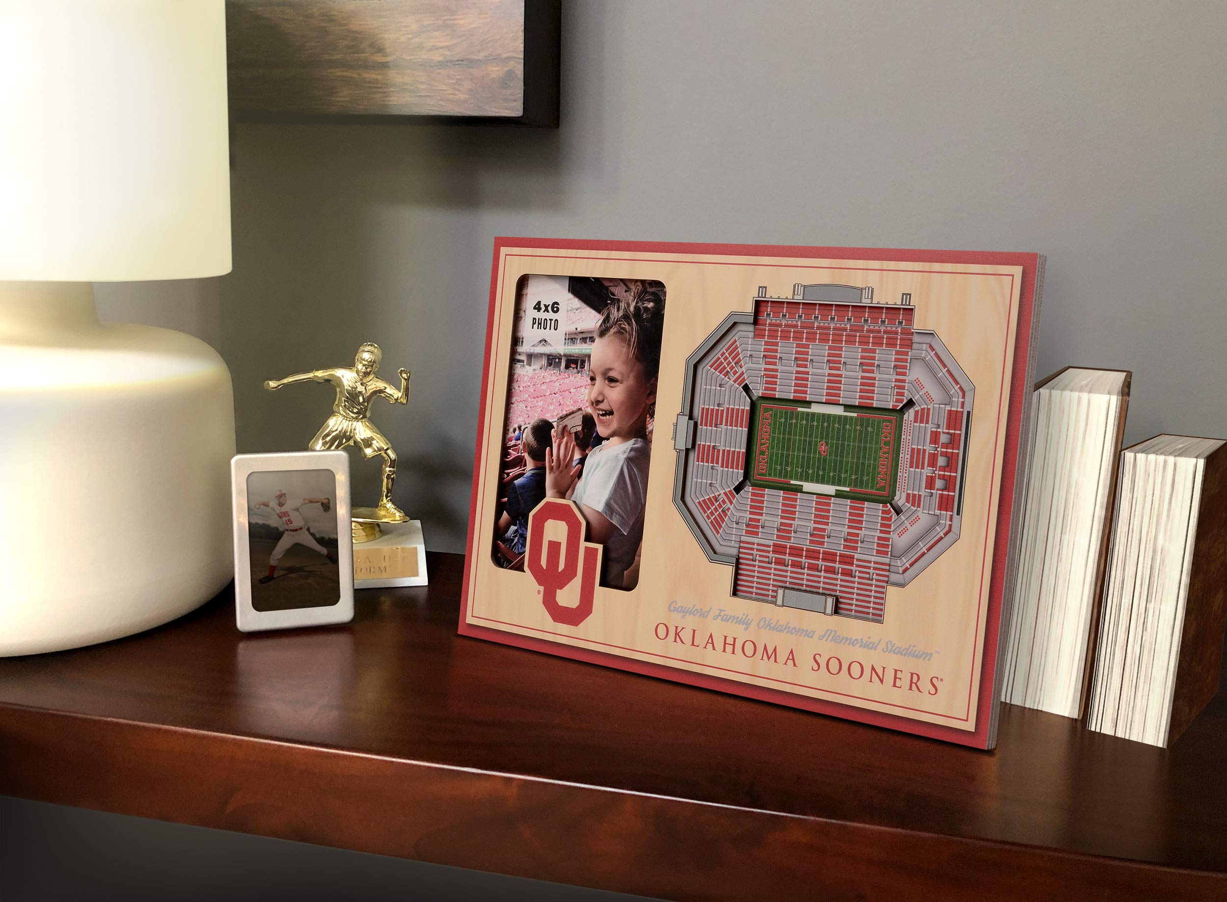 YouTheFan NCAA Oklahoma Sooners 3D StadiumView Picture Frame - Gaylord Family Oklahoma Memorial Stadium, 12" x 8" - Sports Collectibles, Sports Memorabilia, Sports Fan Shop, Sports Gifts