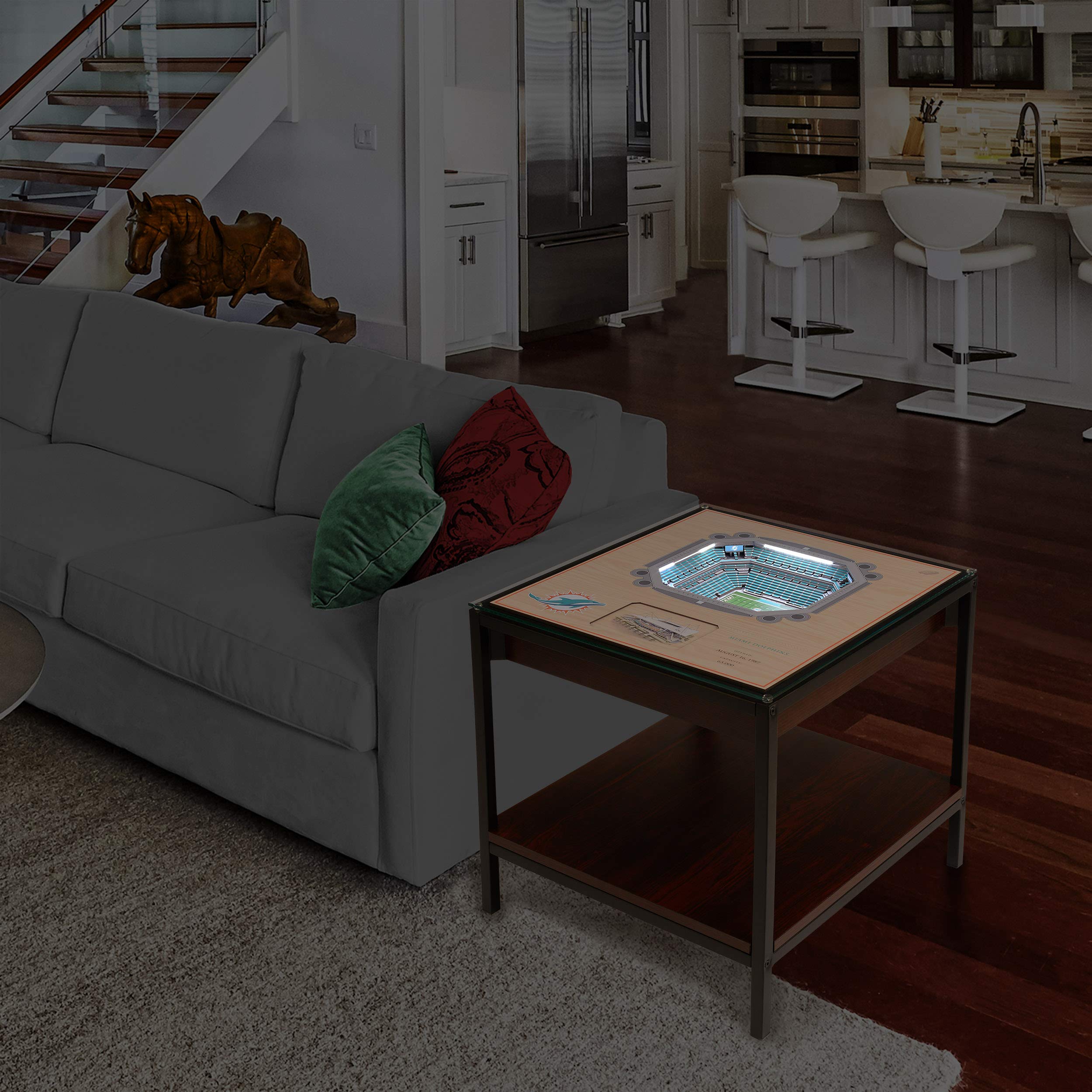 YouTheFan NFL Miami Dolphins 25-Layer StadiumView Lighted End Table - Sports Collectibles, Sports Memorabilia, Sports Fan Shop, Sports Gifts