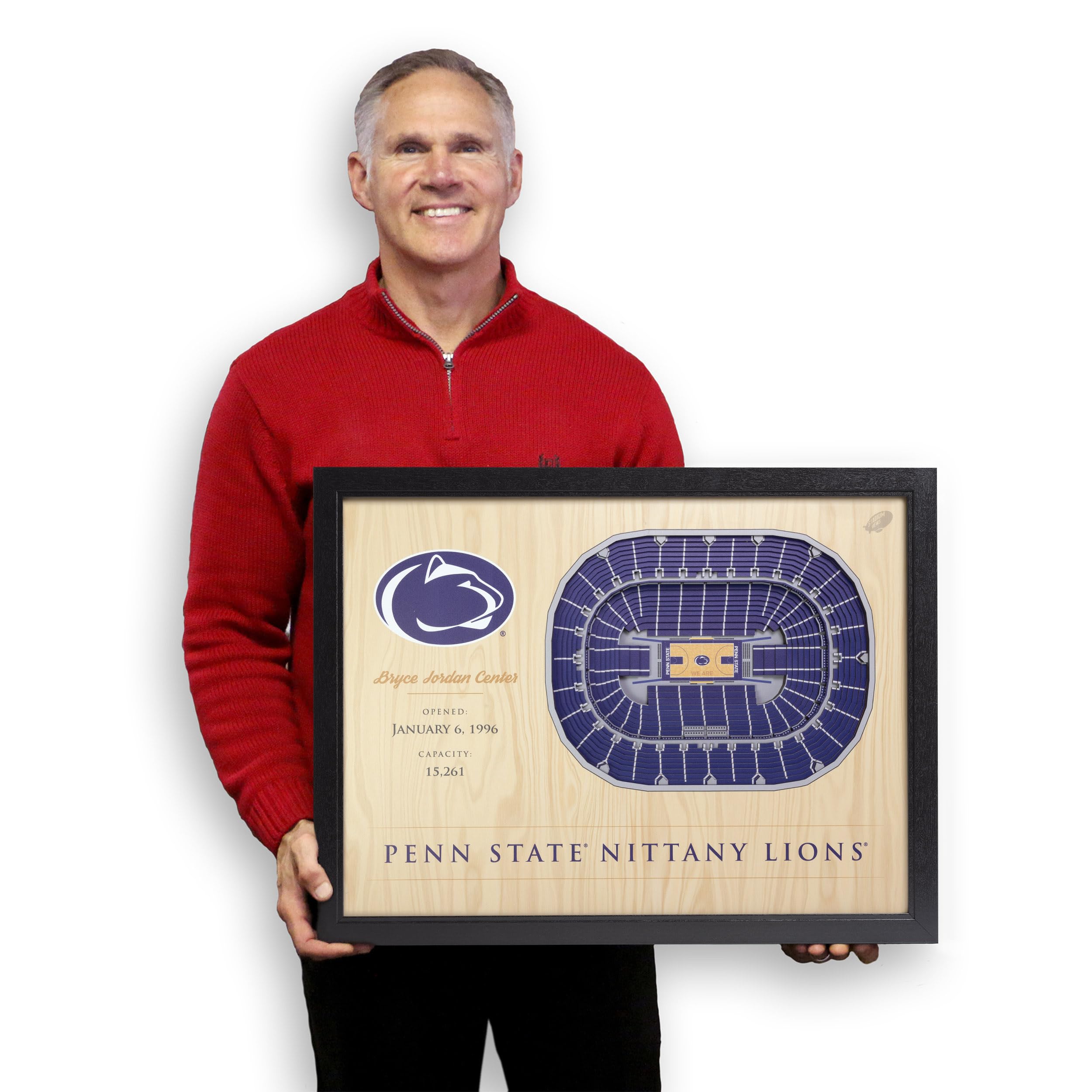 NCAA Penn State Nittany Lions 25-Layer StadiumView 3D Wall Art, YouTheFan , 25.5 x 3.5 x 19.5 Inches Brown - Sports Gifts, Sports Memorabilia, Sports Collectibles, Fan Shop