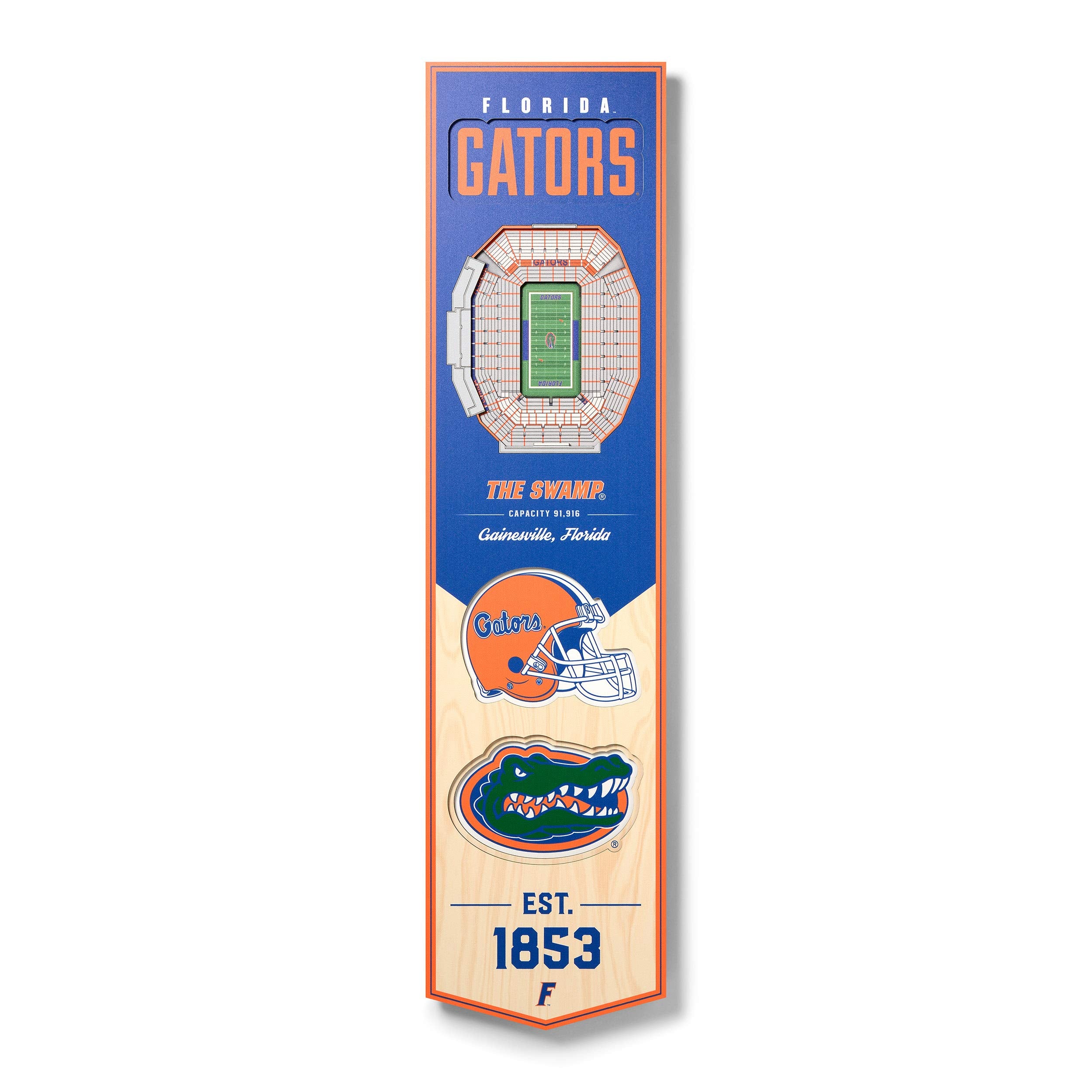 YouTheFan NCAA Florida Gators 3D Stadium 8x32 Banner - Ben Hill Griffin Stadium - Sports Collectibles, Sports Memorabilia, Sports Fan Shop, Sports Gifts