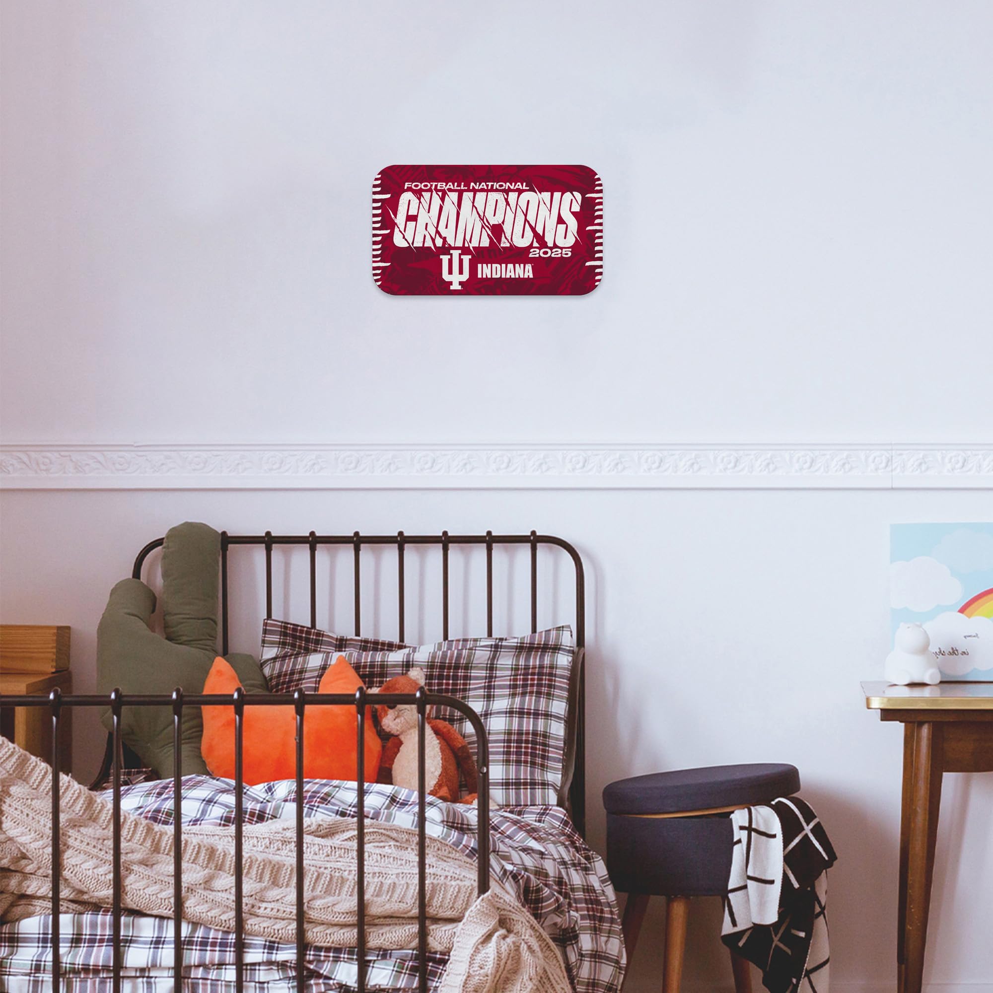 Rico Industries NCAA Indiana Hoosiers 2026 Football National Champions Shape Cut Pennant - Home and Living Room Décor - Soft Felt EZ to Hang - Sports Gifts, Sports Memorabilia, Sports Collectibles, Fan Shop