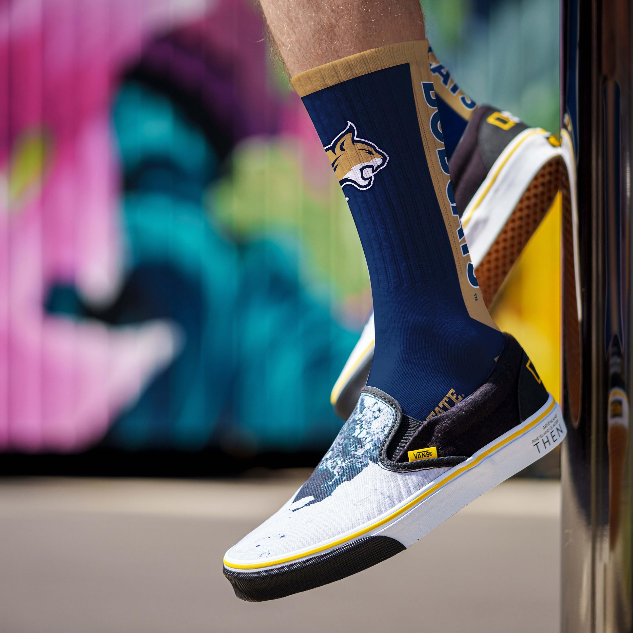 For Bare Feet NCAA MONTANA STATE BOBCATS MVP Crew Sock Team Color Large - Sports Gifts, Sports Memorabilia, Sports Collectibles, Fan Shop