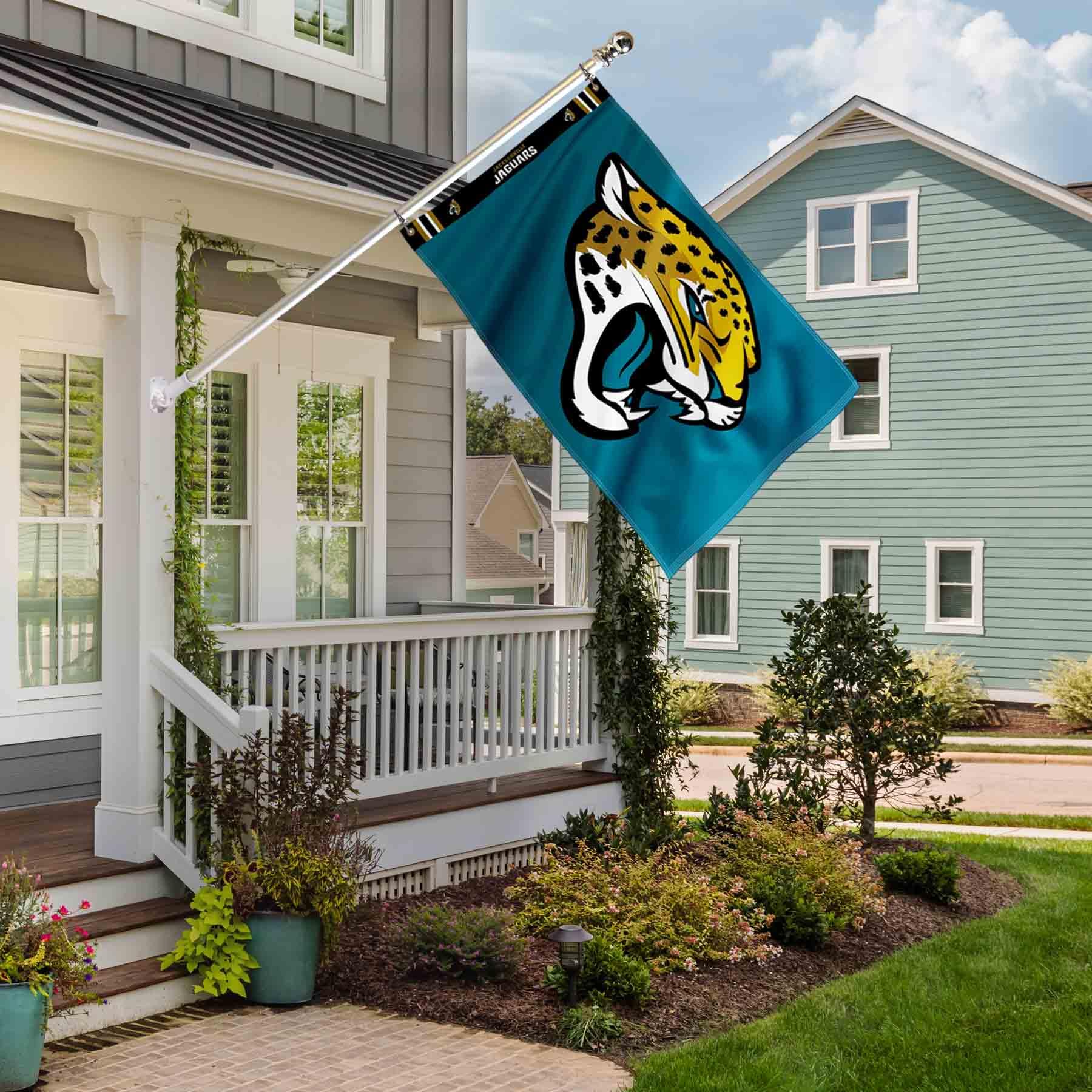 WinCraft Jacksonville Jaguars Printed Header 3x5 Foot Banner Flag - Sports Collectibles, Sports Memorabilia, Sports Fan Shop, Sports Gifts