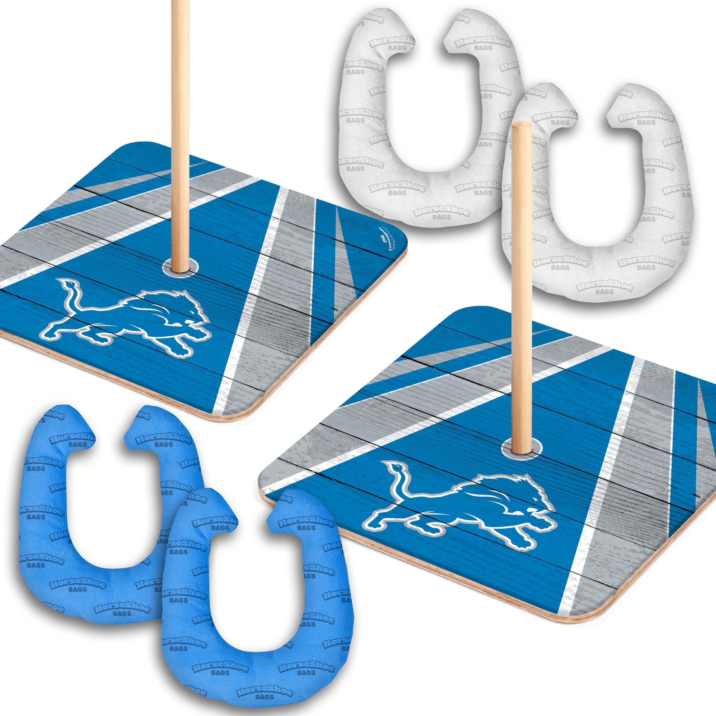 YouTheFan NFL Detroit Lions Horseshoe Bags Game - Sports Collectibles, Sports Memorabilia, Sports Fan Shop, Sports Gifts