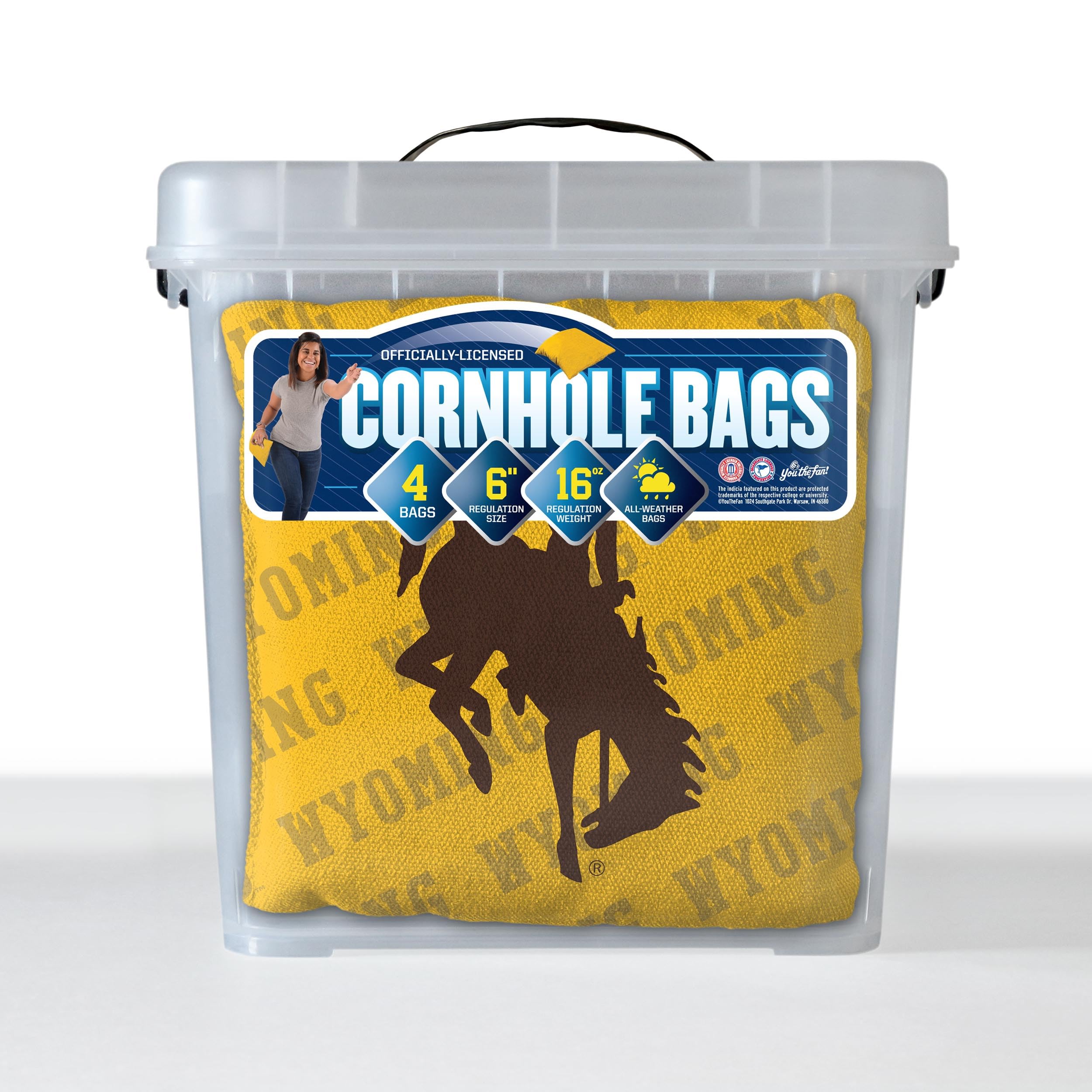 YouTheFan NCAA Wyoming Cowboys Cornhole Bags - 4PK - Yellow - Sports Collectibles, Sports Memorabilia, Sports Fan Shop, Sports Gifts