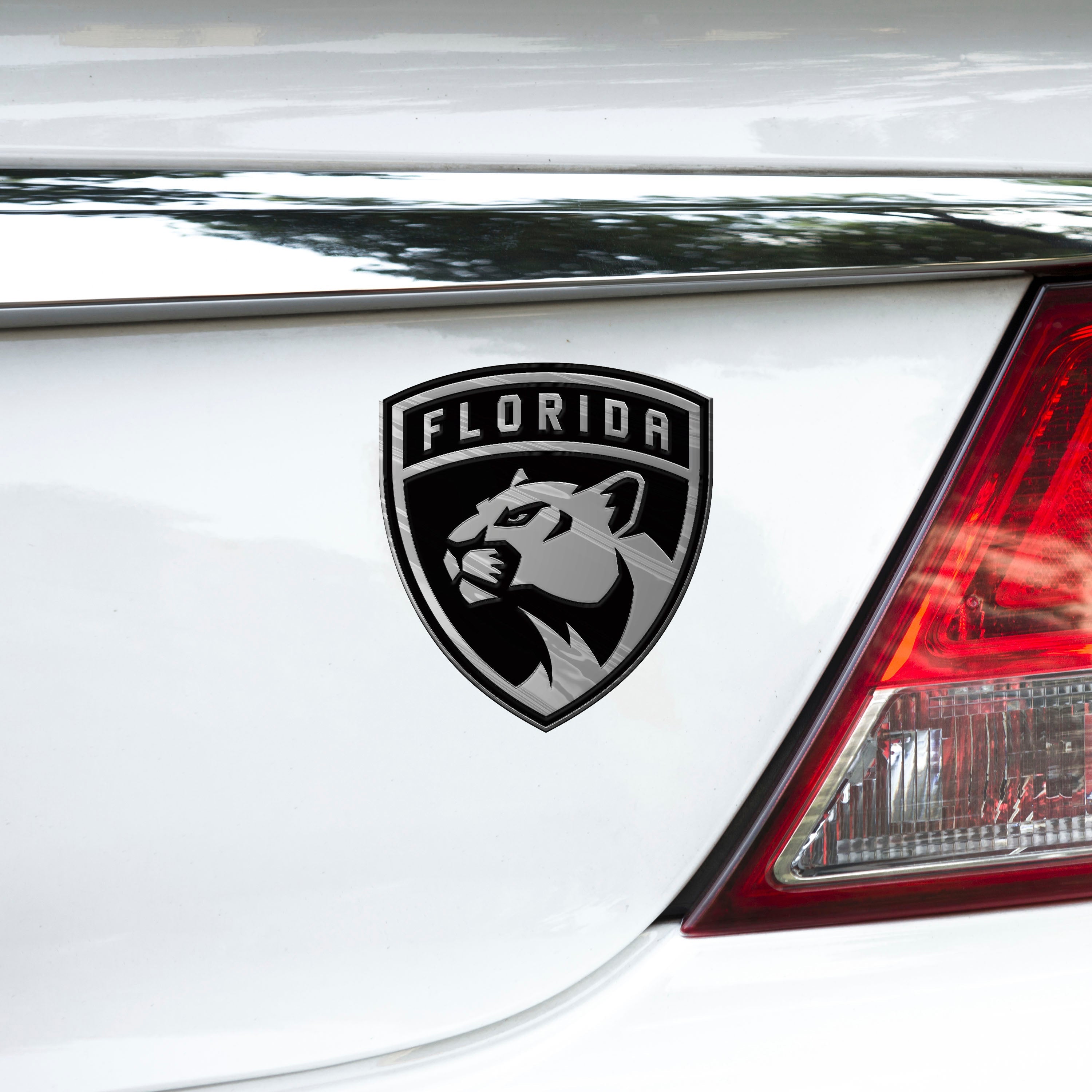 NHL - Florida Panthers Plastic Chrome Emblem - Sports Gifts, Sports Memorabilia, Sports Collectibles, Fan Shop