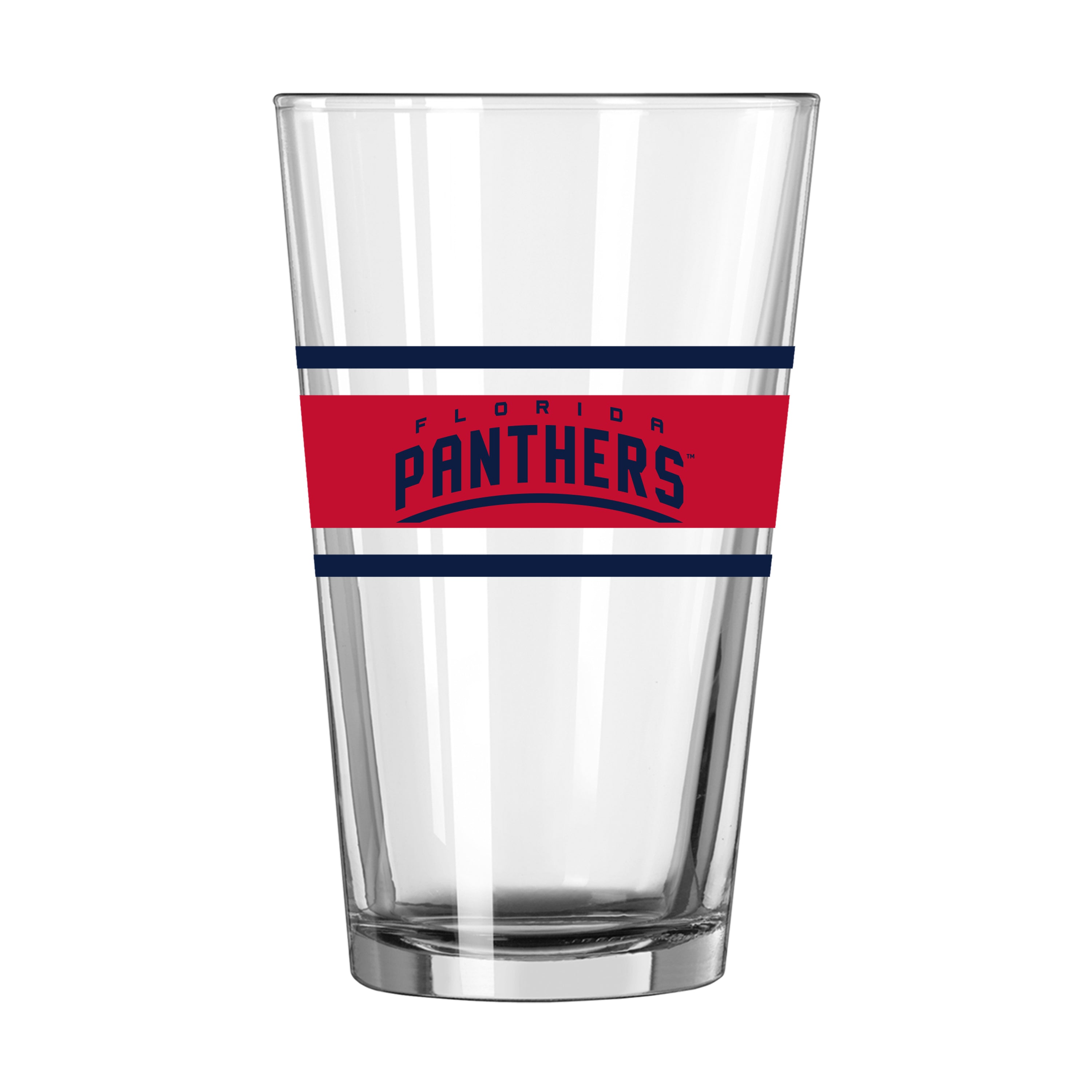 Florida Panthers 16oz Stripe Pint Glass - Sports Gifts, Sports Memorabilia, Sports Collectibles, Fan Shop