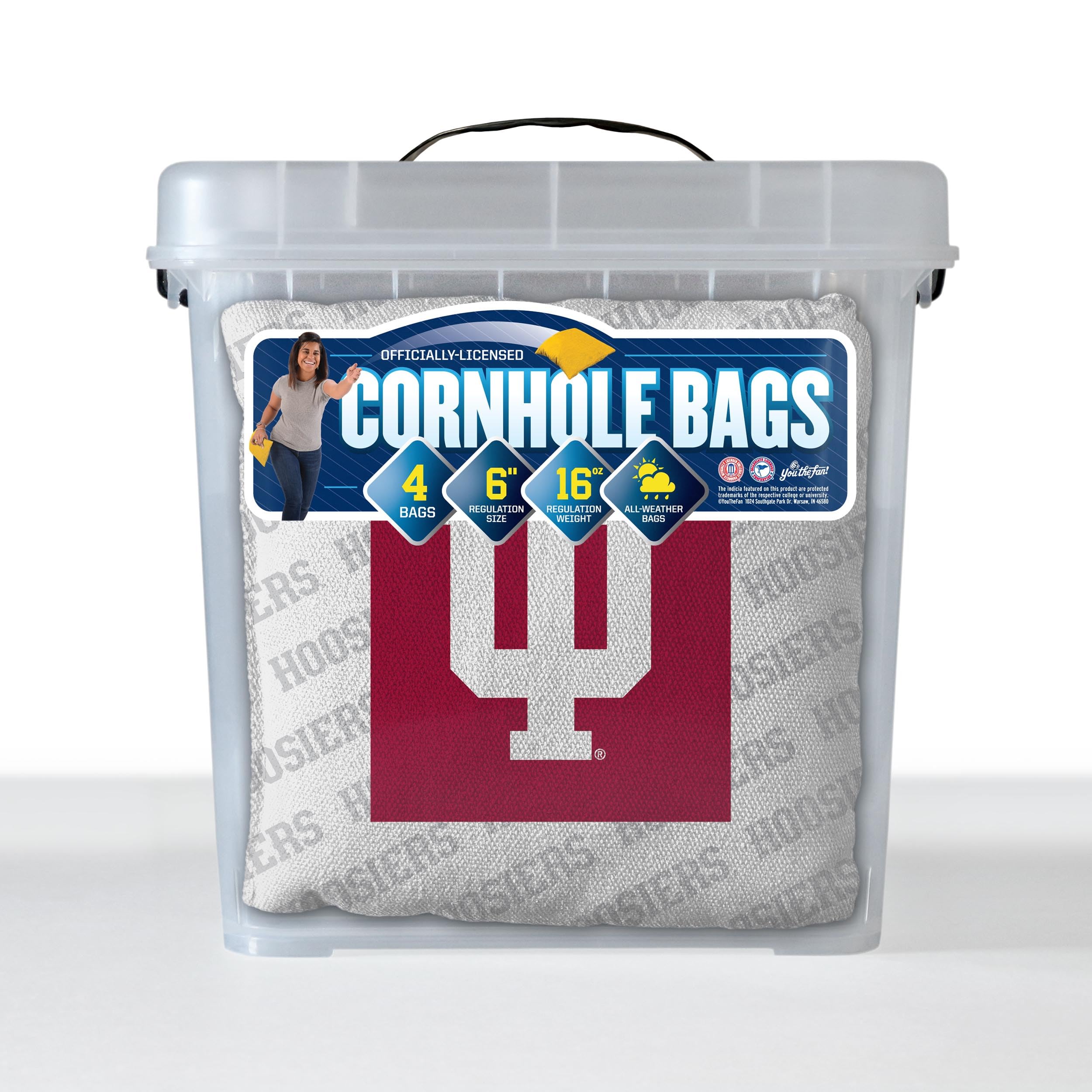 YouTheFan NCAA Indiana Hoosiers Cornhole Bags - 4PK - White - Sports Collectibles, Sports Memorabilia, Sports Fan Shop, Sports Gifts