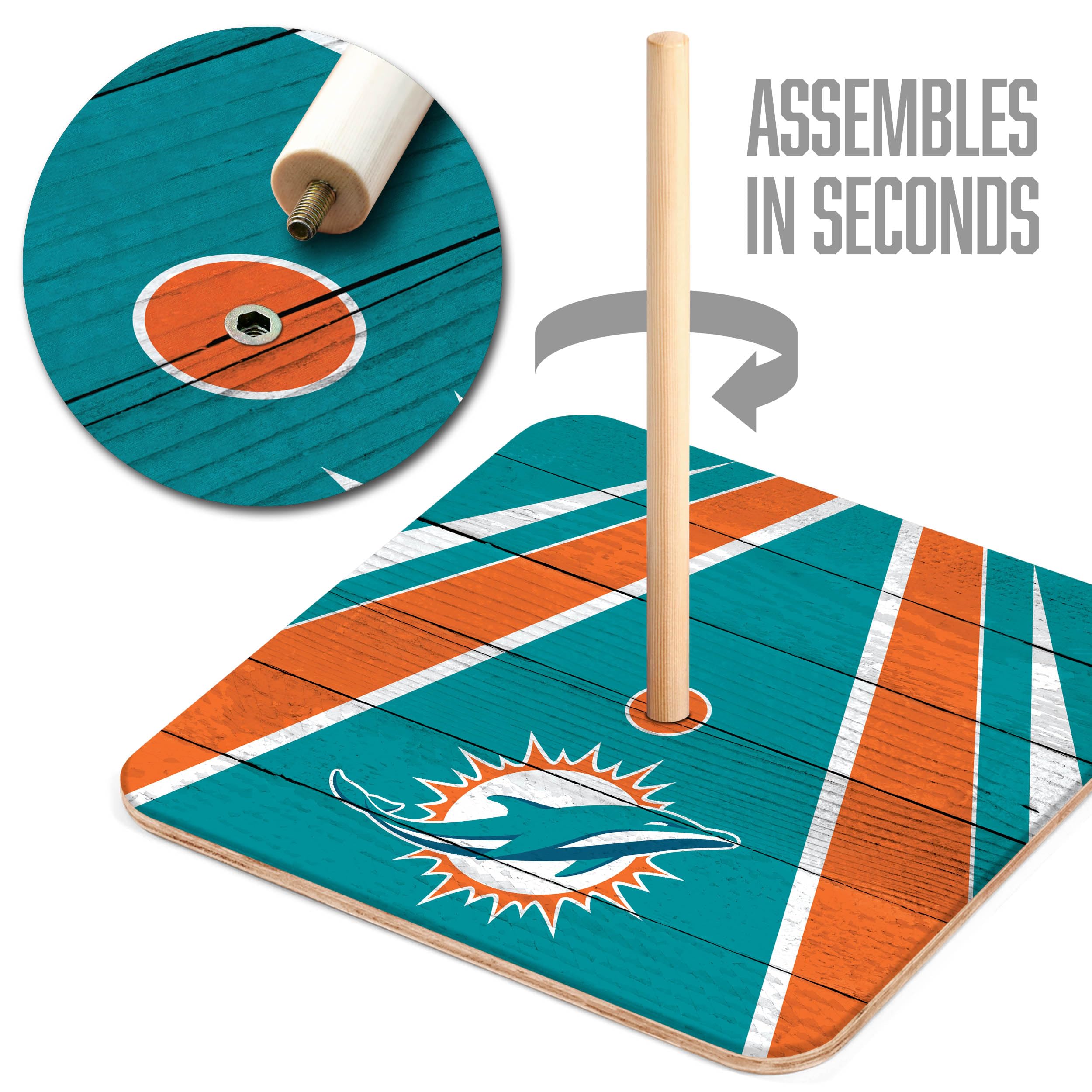 YouTheFan NFL Miami Dolphins Horseshoe Bags Game - Sports Collectibles, Sports Memorabilia, Sports Fan Shop, Sports Gifts