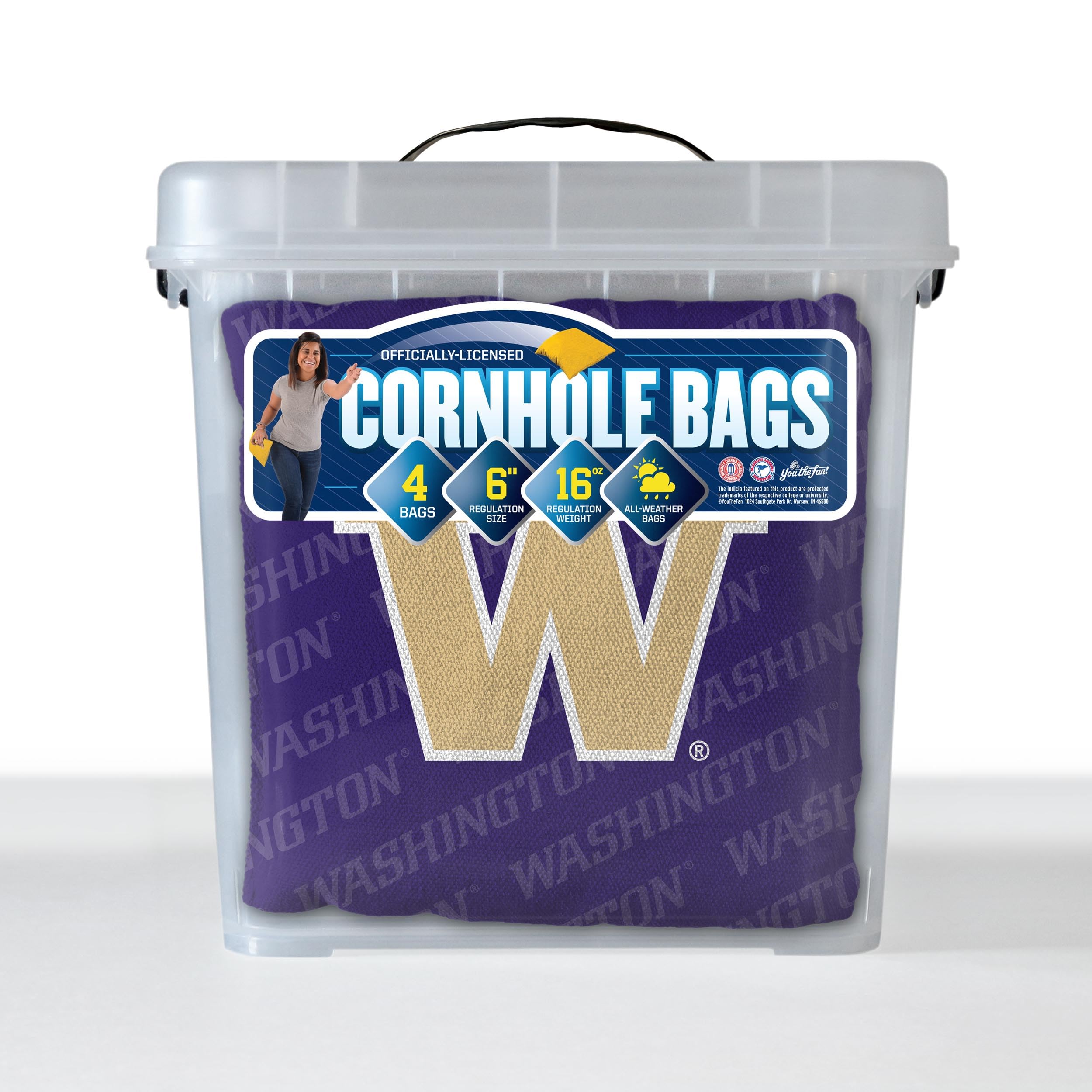 YouTheFan NCAA Washington Huskies Cornhole Bags - 4PK - Purple - Sports Collectibles, Sports Memorabilia, Sports Fan Shop, Sports Gifts