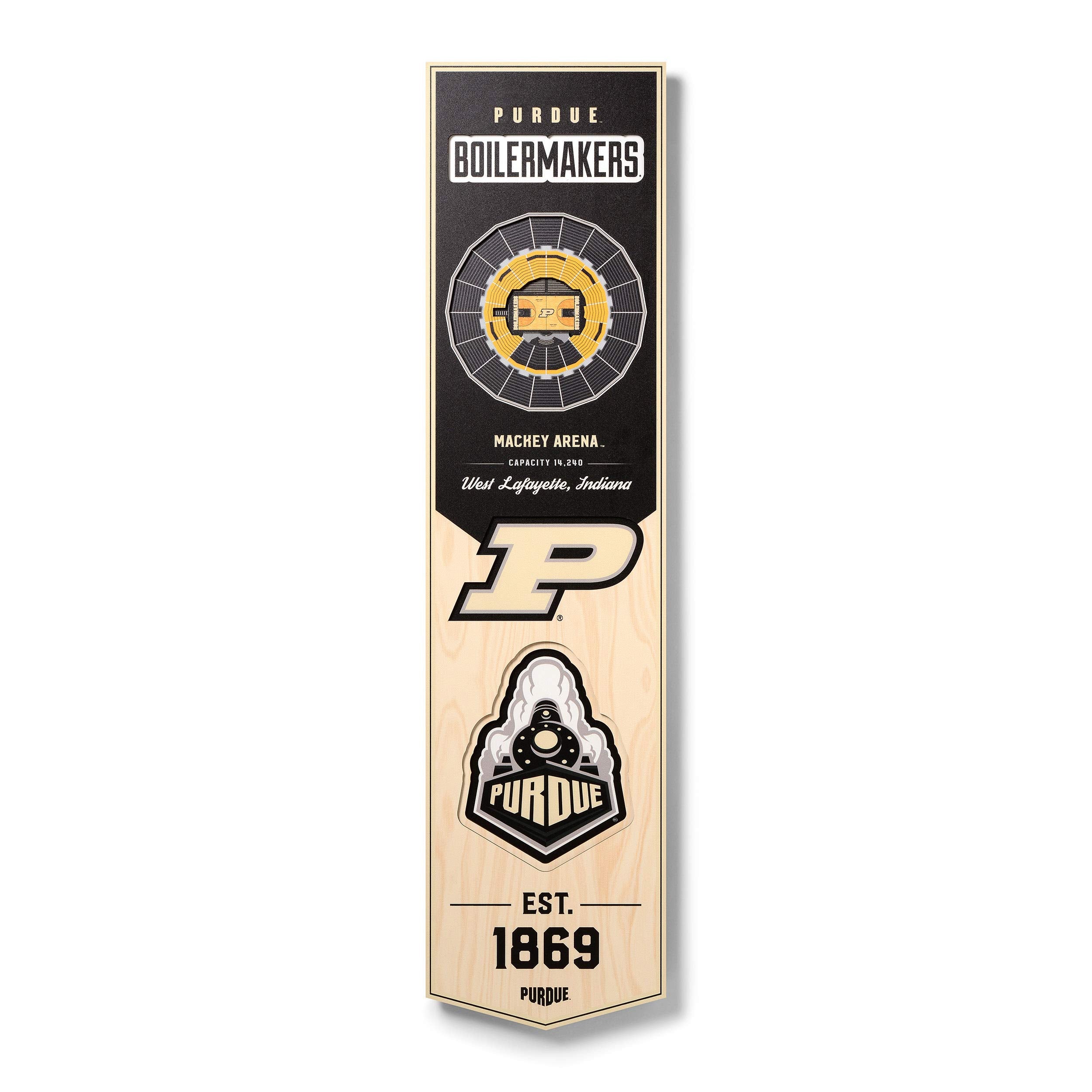 YouTheFan NCAA Purdue Boilermakers BB 3D Stadium 8x32 Banner - Mackey Arena - Sports Collectibles, Sports Memorabilia, Sports Fan Shop, Sports Gifts