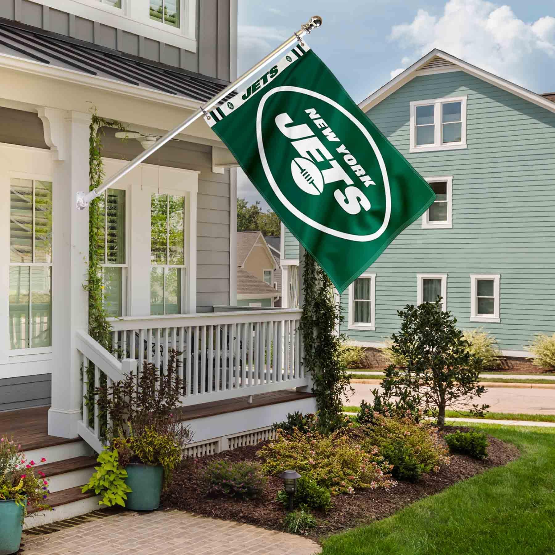 WinCraft New York Jets Printed Header 3x5 Foot Banner Flag - Sports Collectibles, Sports Memorabilia, Sports Fan Shop, Sports Gifts