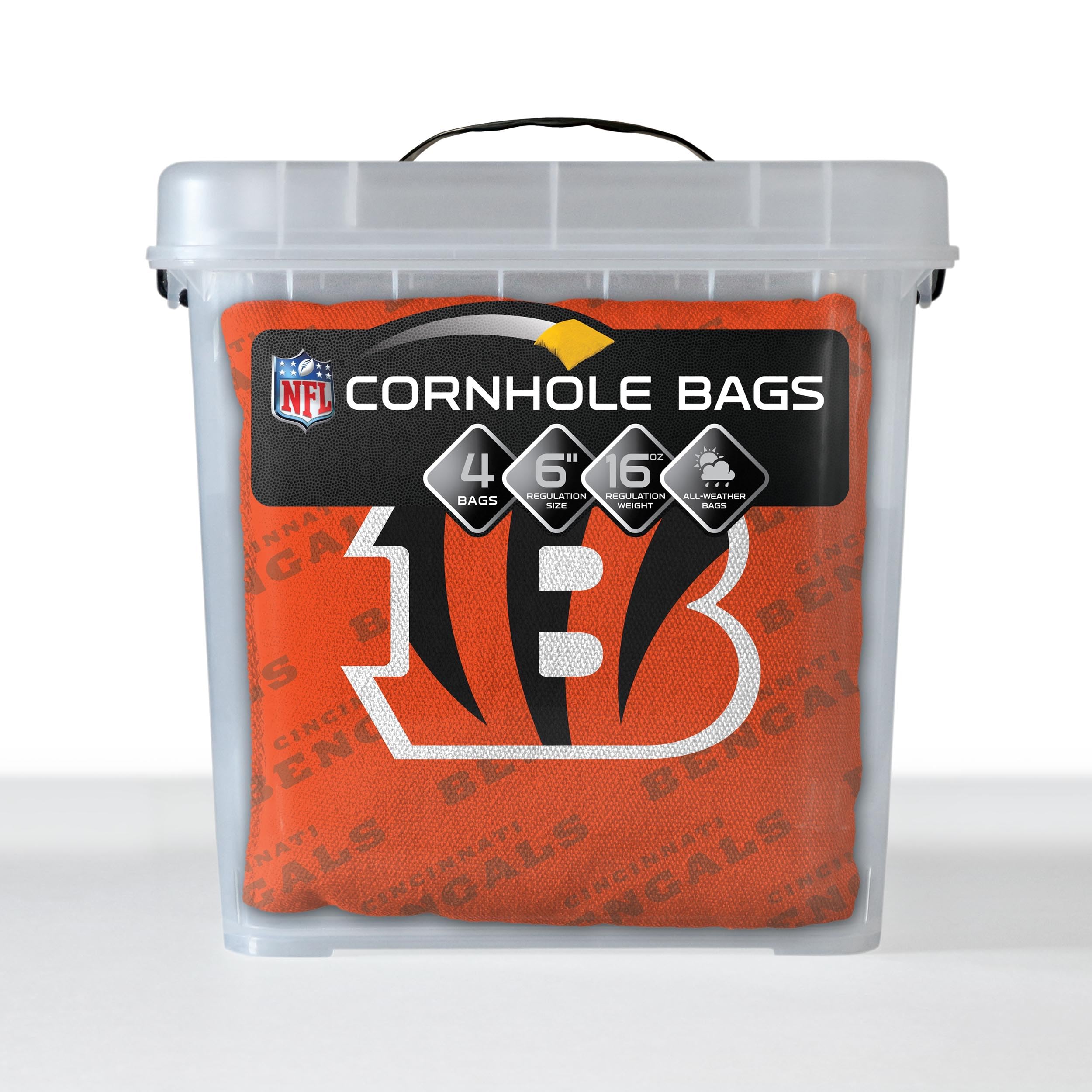 YouTheFan NFL Cincinnati Bengals Cornhole Bags - 4PK - Orange - Sports Collectibles, Sports Memorabilia, Sports Fan Shop, Sports Gifts