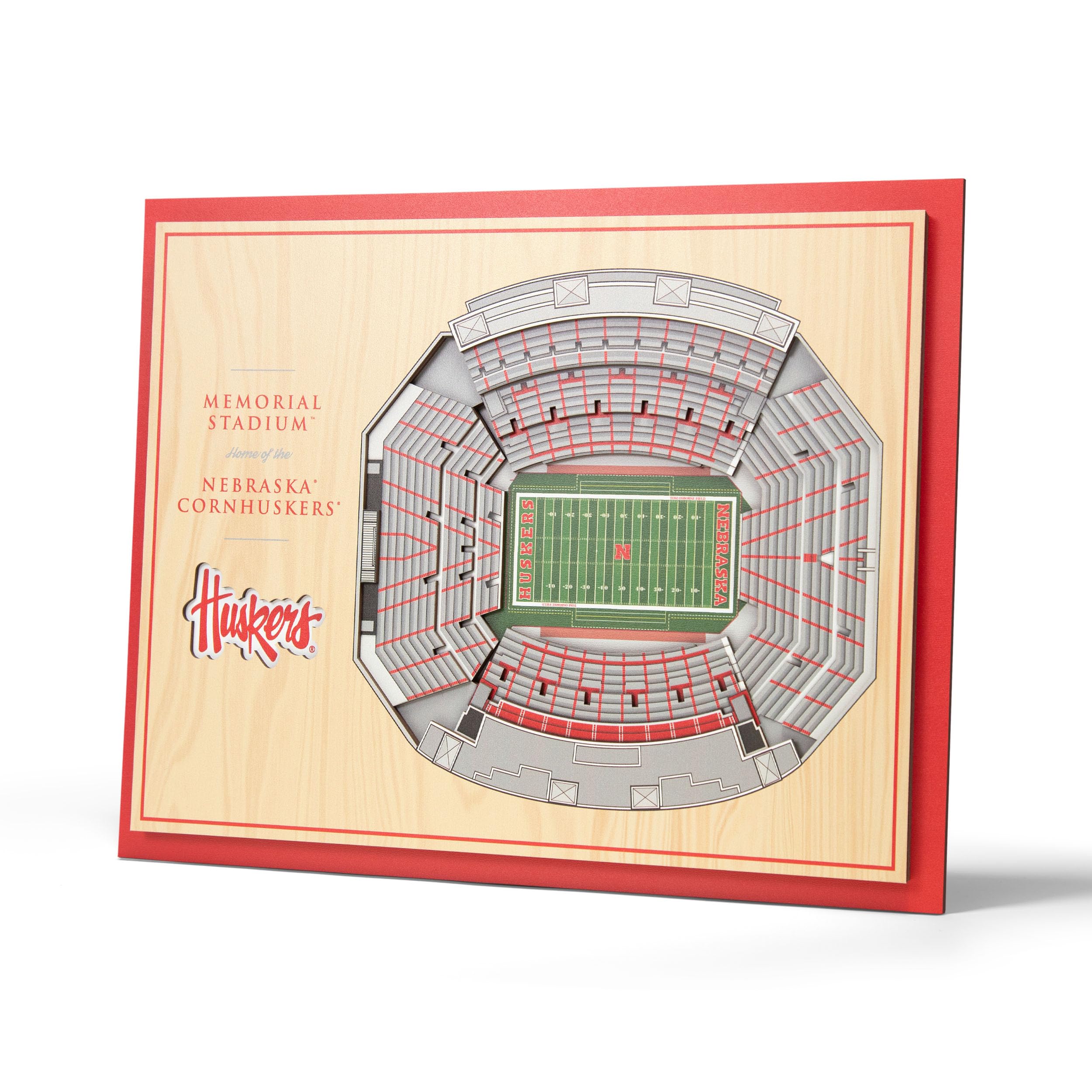 YouTheFan NCAA Nebraska Cornhuskers 5-Layer StadiumView 3D Wall Art - Memorial Stadium - Sports Collectibles, Sports Memorabilia, Sports Fan Shop, Sports Gifts