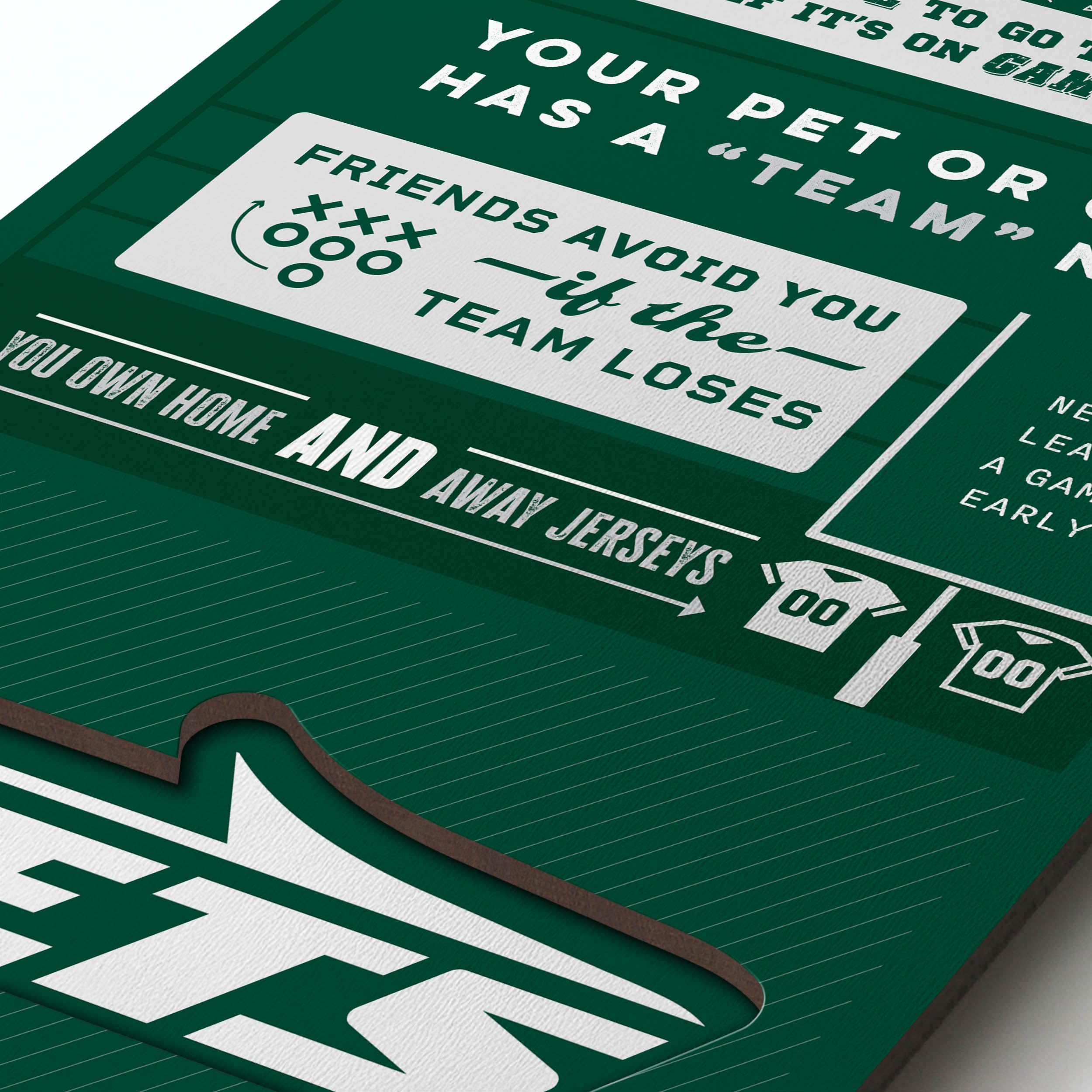 YouTheFan Officially-licensed NFL New York Jets 6x19 Top 10 Signs Banner - humorous descriptions - fun sports fan phrases, original design, indoor team wall decor fan gift - Sports Collectibles, Sports Memorabilia, Sports Fan Shop, Sports Gifts