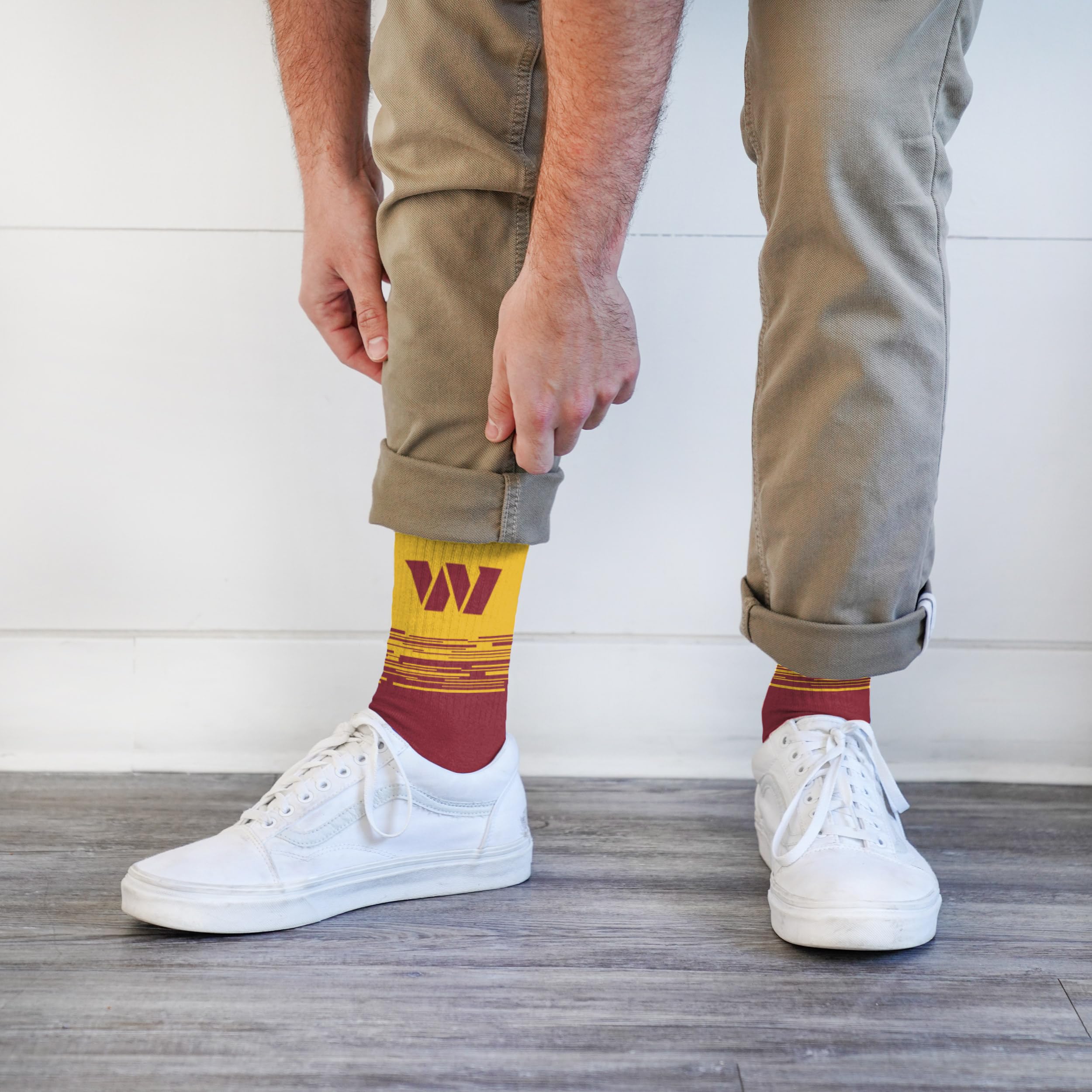 For Bare Feet NFL WASHINGTON COMMANDERS Elevate Premium Dress Crew Sock Team Color Large - Sports Gifts, Sports Memorabilia, Sports Collectibles, Fan Shop