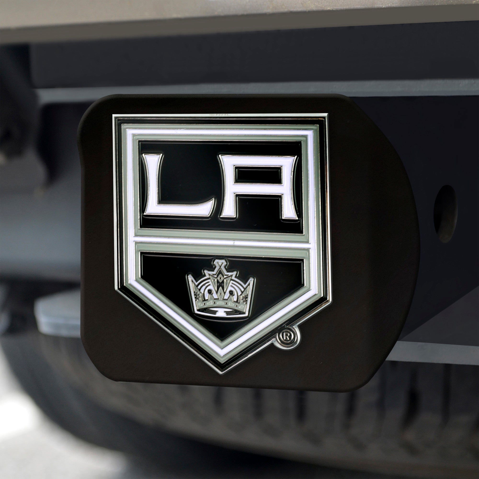 NHL - Los Angeles Kings Color on Black Hitch Cover - Sports Gifts, Sports Memorabilia, Sports Collectibles, Fan Shop