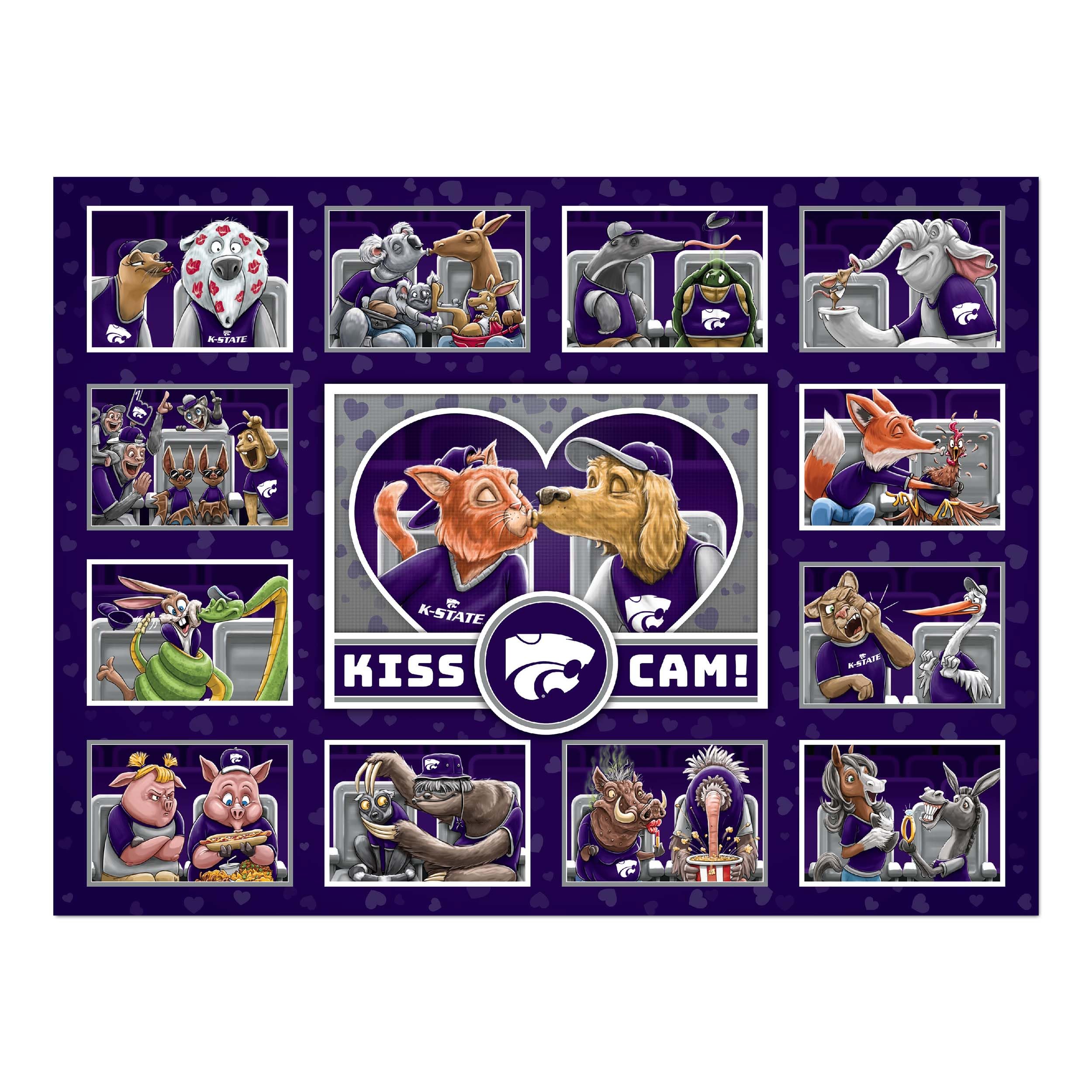 YouTheFan NCAA Kansas State Wildcats Kiss Cam 500pc Puzzle - Sports Collectibles, Sports Memorabilia, Sports Fan Shop, Sports Gifts