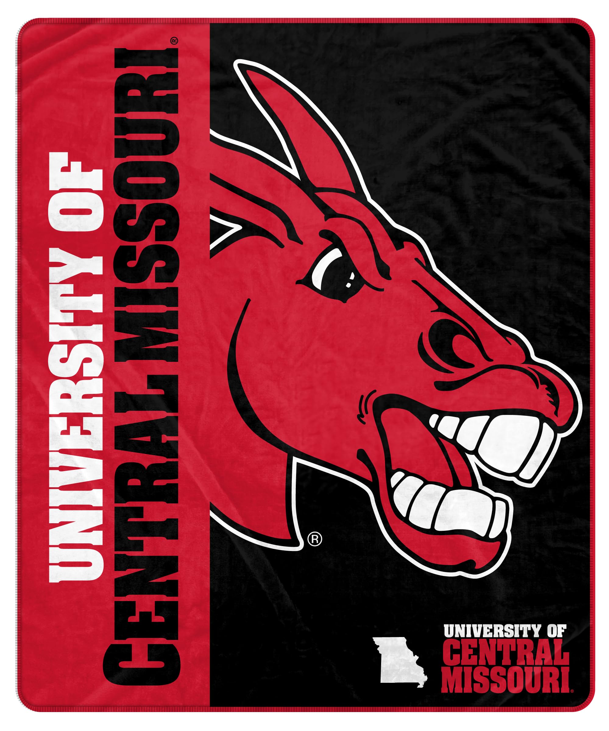 Proformance Home NCAA Central Missouri Mules & Jennies Endzone Ultra Soft Tailgate Throw - Sports Gifts, Sports Memorabilia, Sports Collectibles, Fan Shop