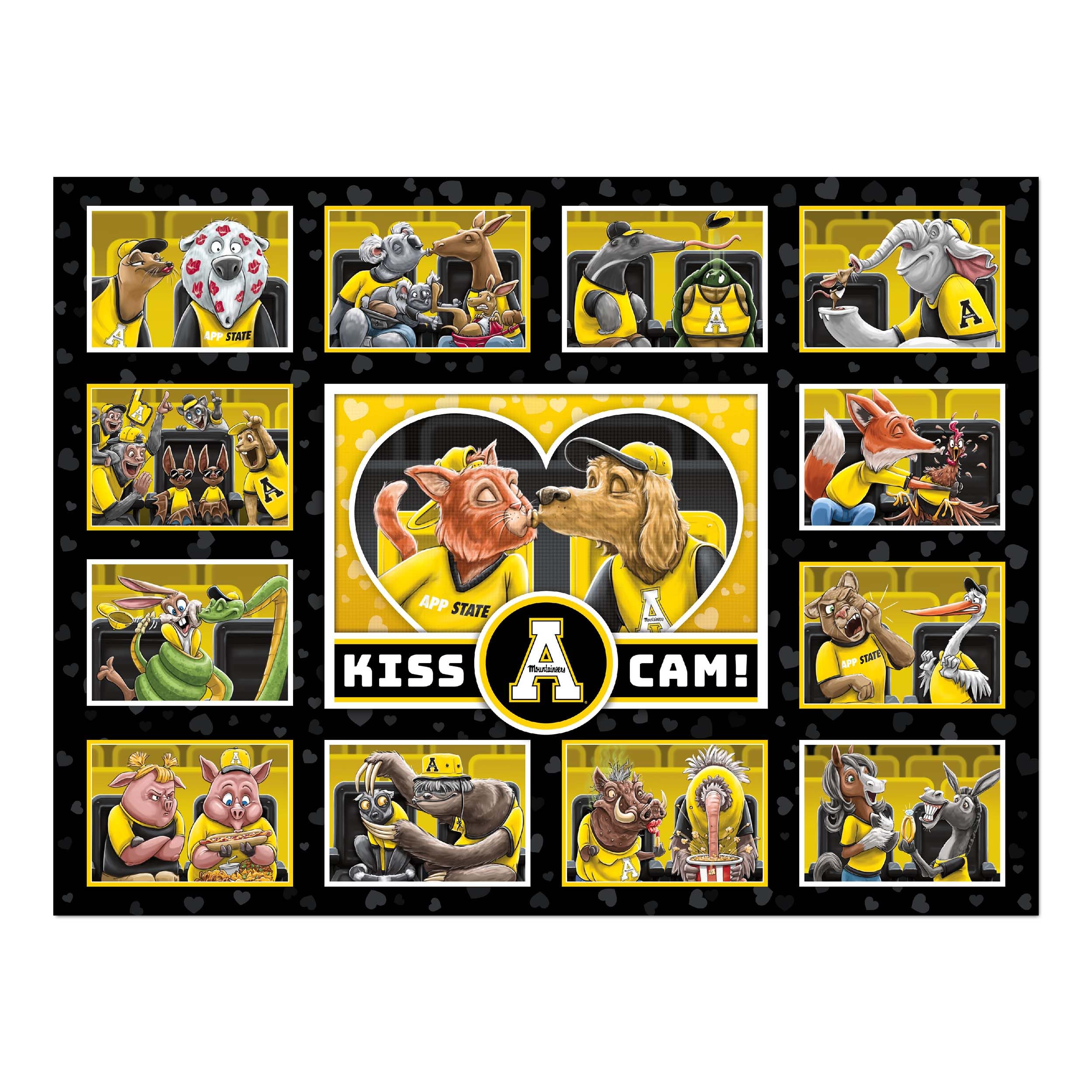 YouTheFan NCAA Appalachian State Mountaineers Kiss Cam 500pc Puzzle - Sports Collectibles, Sports Memorabilia, Sports Fan Shop, Sports Gifts