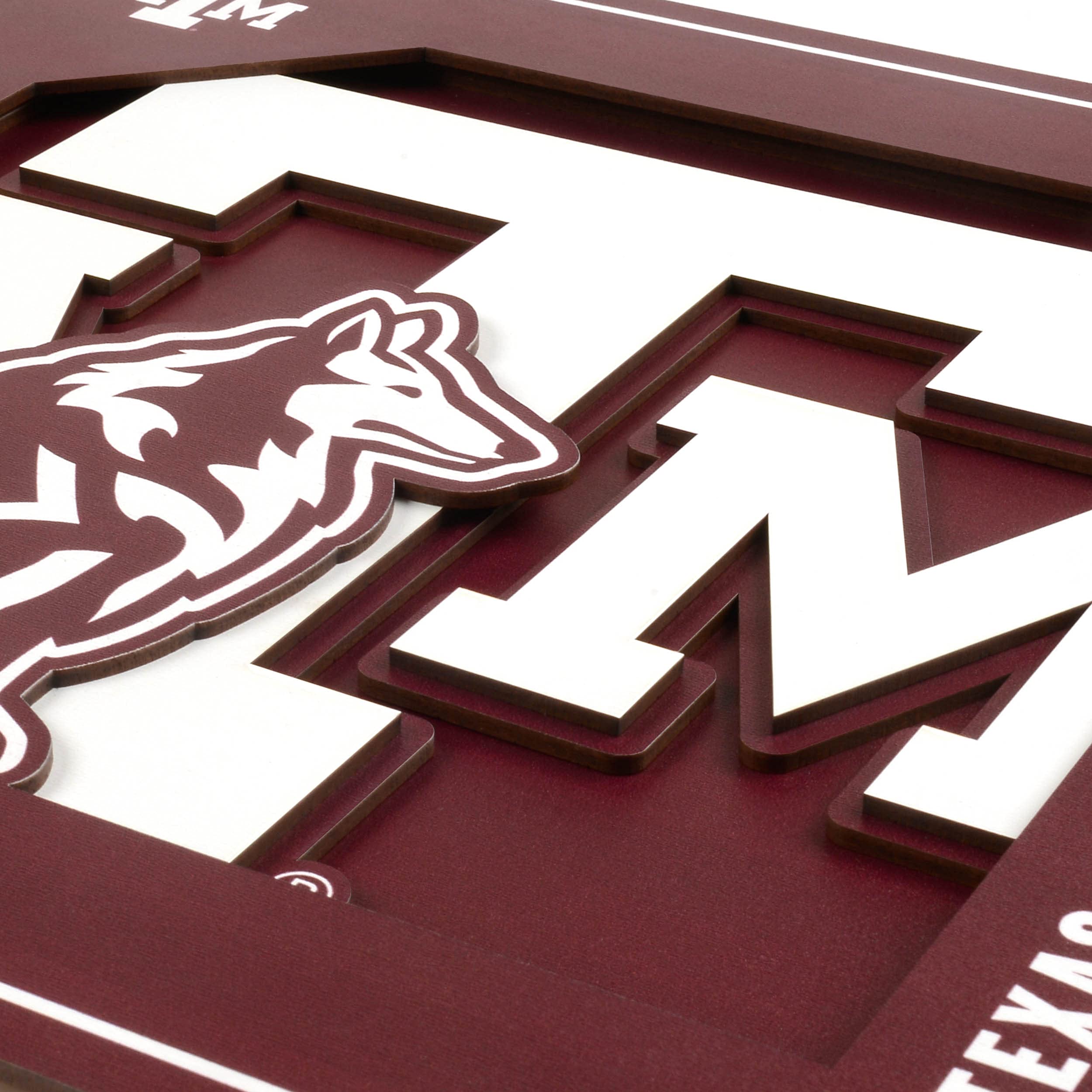YouTheFan NCAA Texas A&M Aggies 3D Logo Series Wall Art - 12x12 - Sports Collectibles, Sports Memorabilia, Sports Fan Shop, Sports Gifts