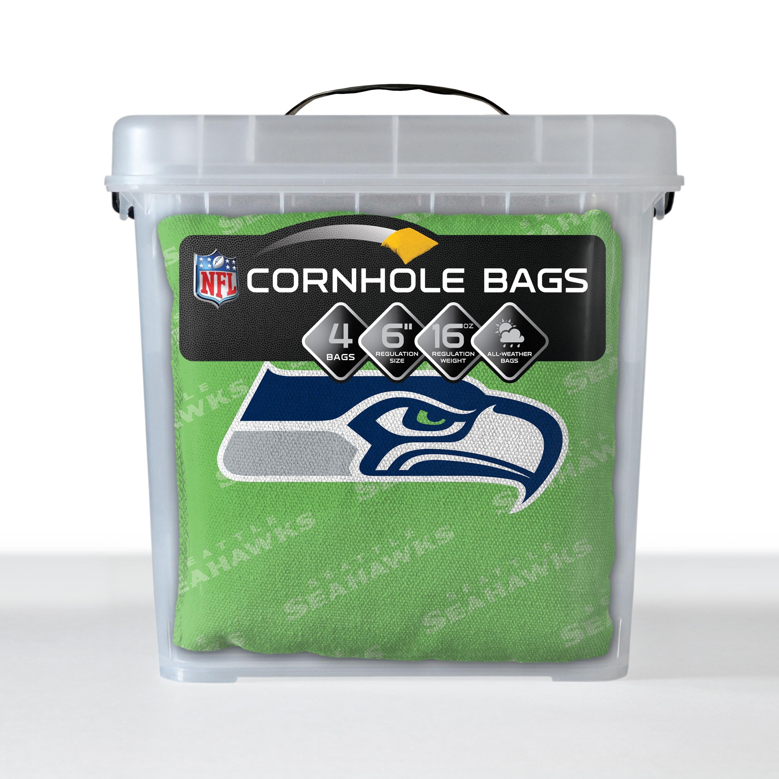 YouTheFan NFL Seattle Seahawks Cornhole Bags - 4PK - Green - Sports Collectibles, Sports Memorabilia, Sports Fan Shop, Sports Gifts