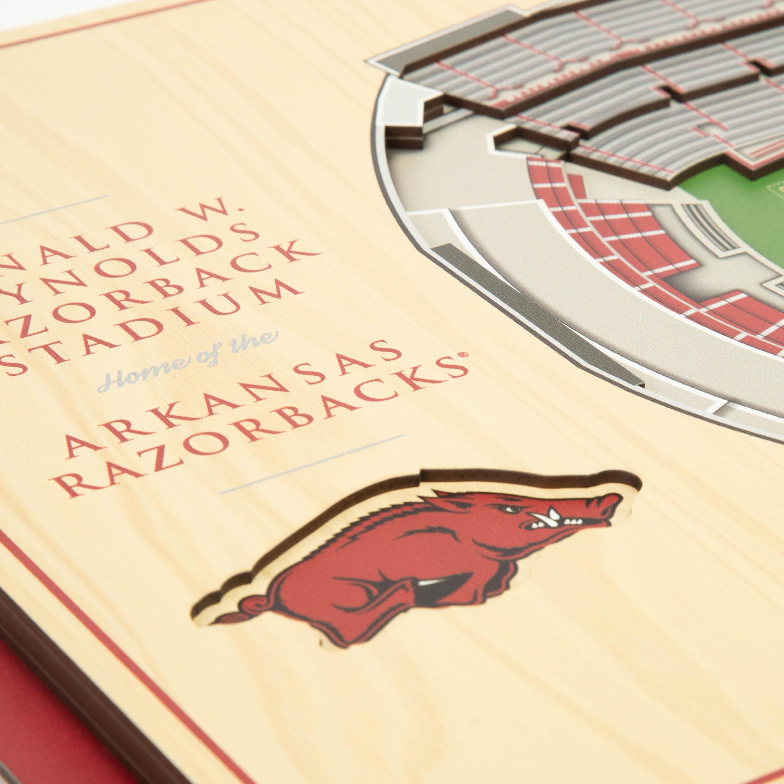YouTheFan NCAA Arkansas Razorbacks 5-Layer StadiumView 3D Wall Art - Donald W. Reynolds Razorback Stadium - Sports Collectibles, Sports Memorabilia, Sports Fan Shop, Sports Gifts