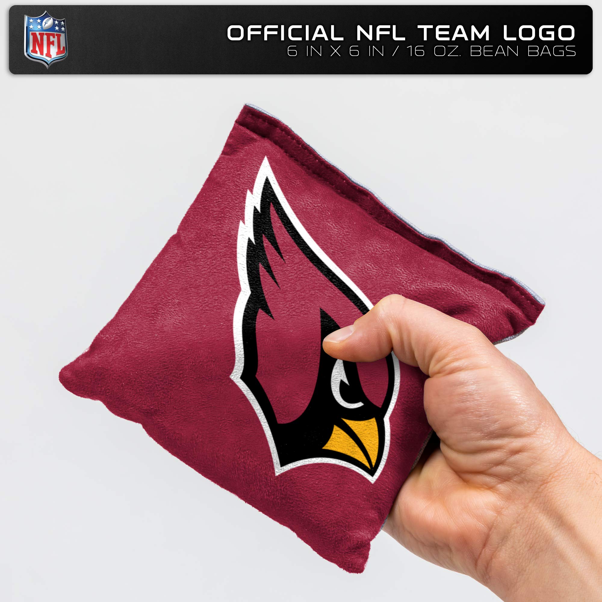 NFL Pro Football Arizona Cardinals Dual-Sided Bean Bags by Wild Sports, 4 Pack - Premium Toss Bags for Cornhole Sets - Sports Collectibles, Sports Memorabilia, Sports Fan Shop, Sports Gifts