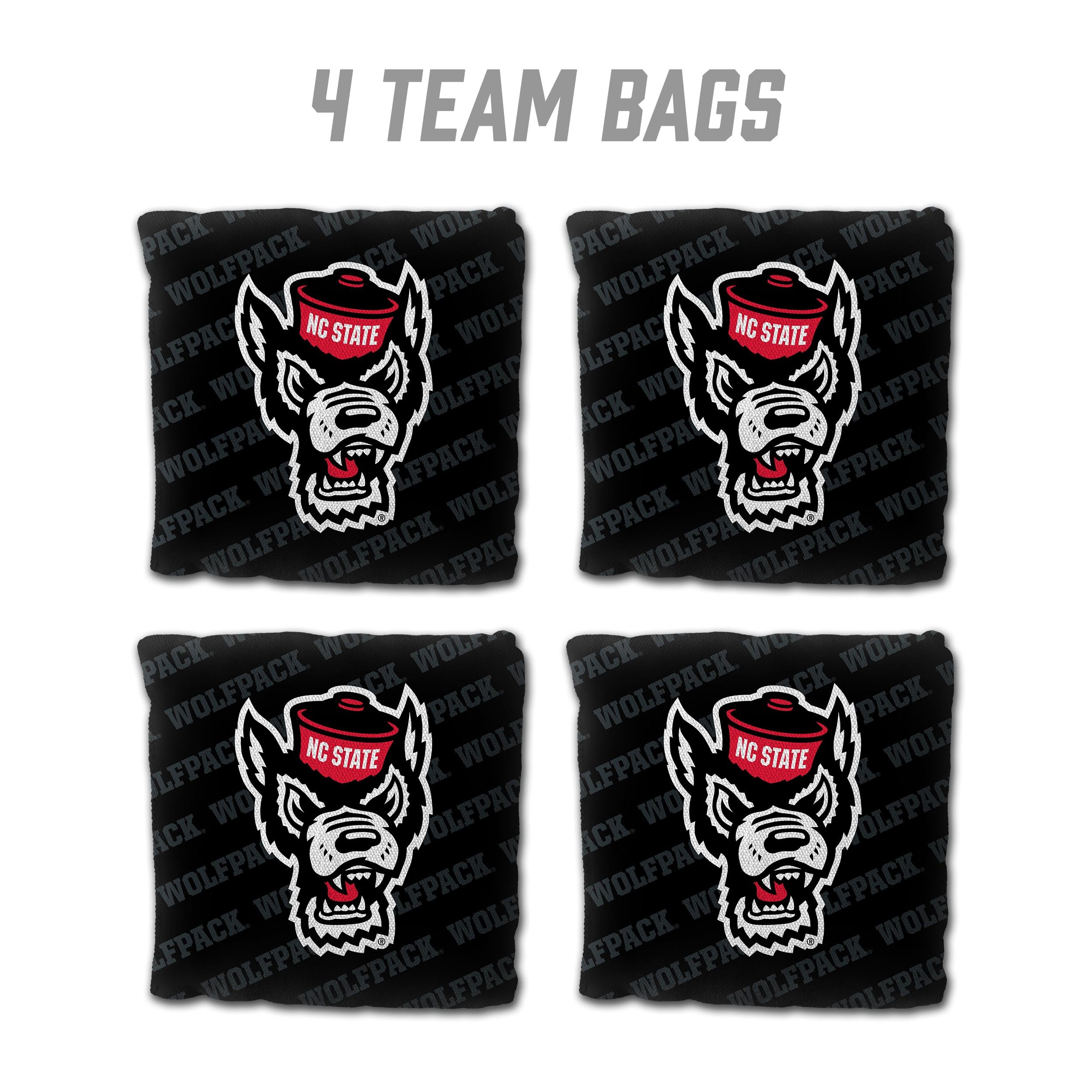 YouTheFan NCAA NC State Wolfpack Cornhole Bags - 4PK - Black - Sports Collectibles, Sports Memorabilia, Sports Fan Shop, Sports Gifts