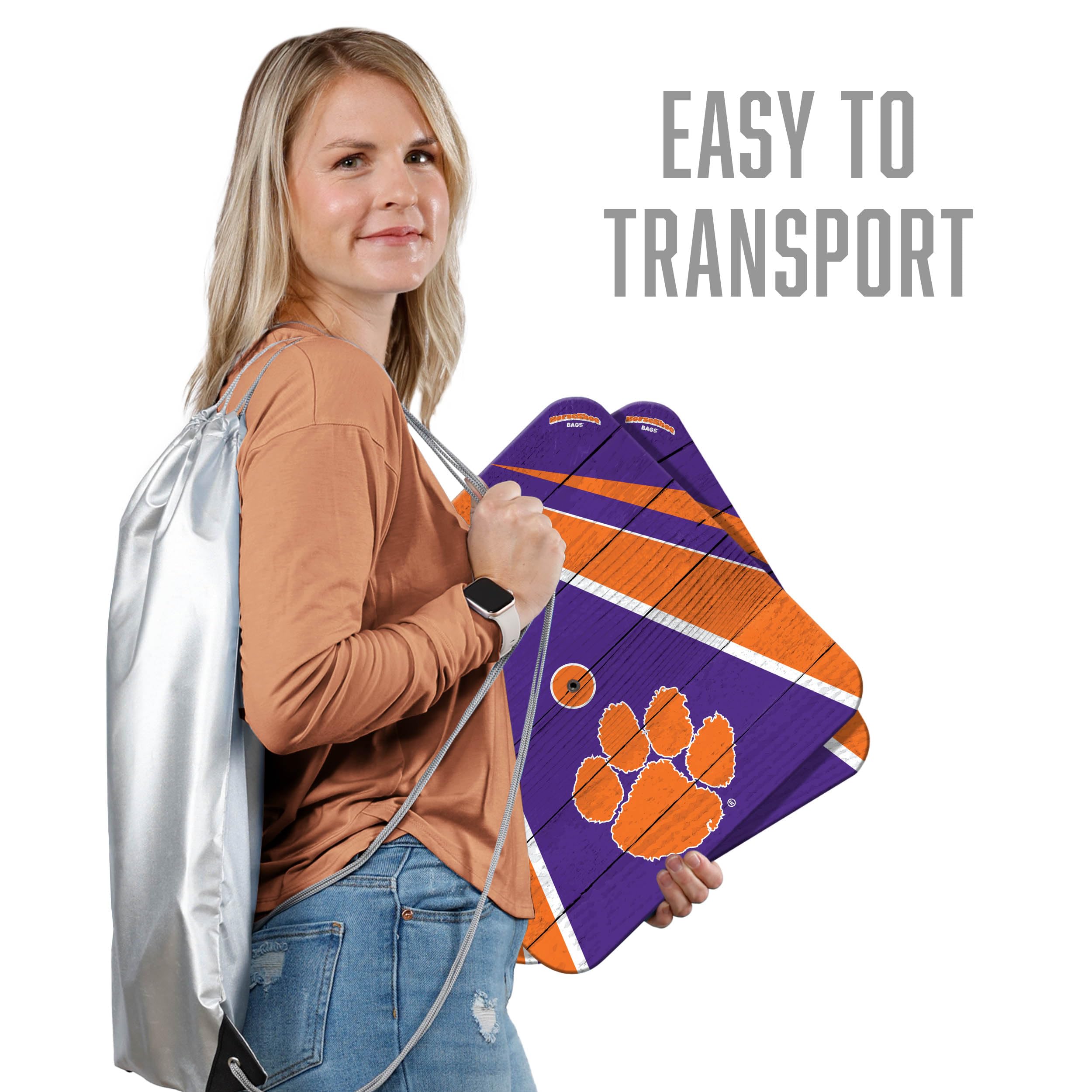 YouTheFan NCAA Clemson Tigers Horseshoe Bags - Sports Collectibles, Sports Memorabilia, Sports Fan Shop, Sports Gifts