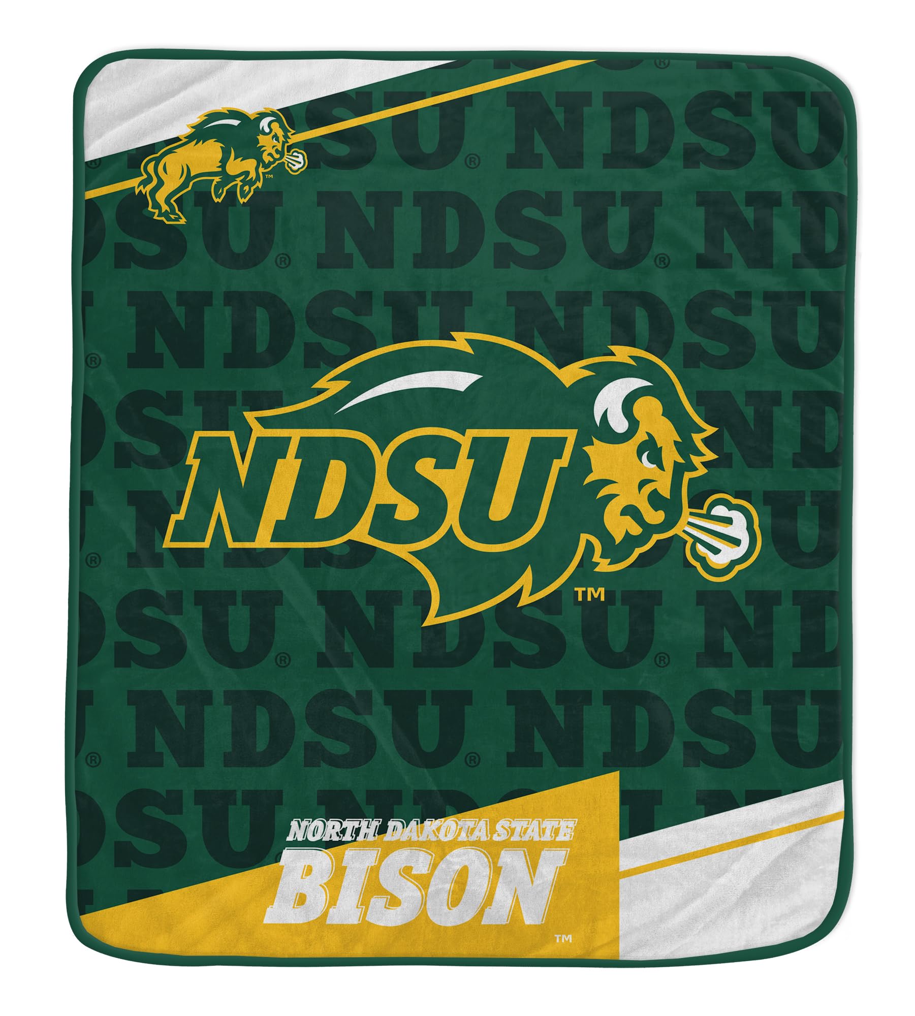 Pegasus Sports NCAA North Dakota State Bisons Diagonal Ghost Ultra Soft Blanket - Sports Gifts, Sports Memorabilia, Sports Collectibles, Fan Shop