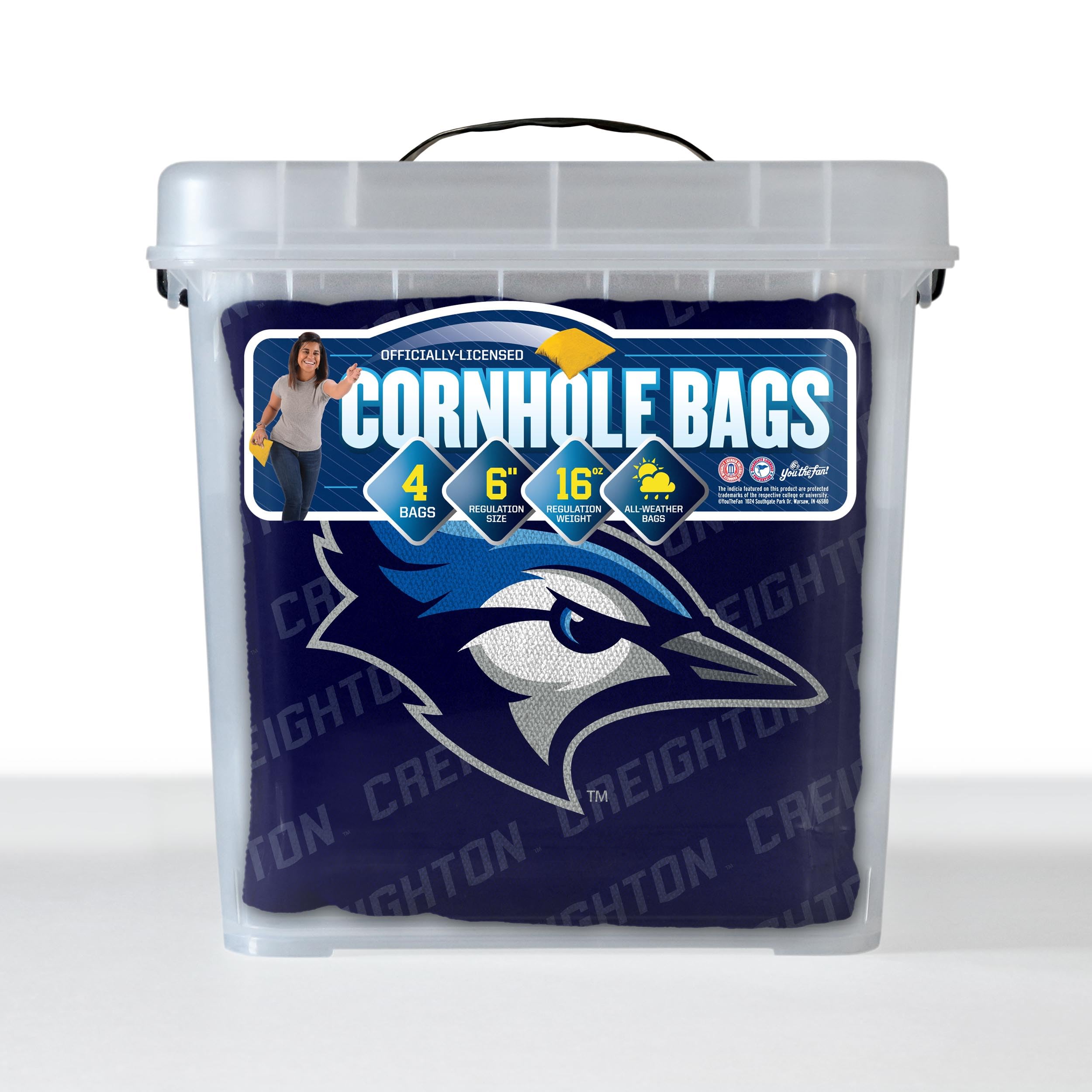 YouTheFan NCAA Creighton Bluejays Cornhole Bags - 4PK - Navy - Sports Collectibles, Sports Memorabilia, Sports Fan Shop, Sports Gifts