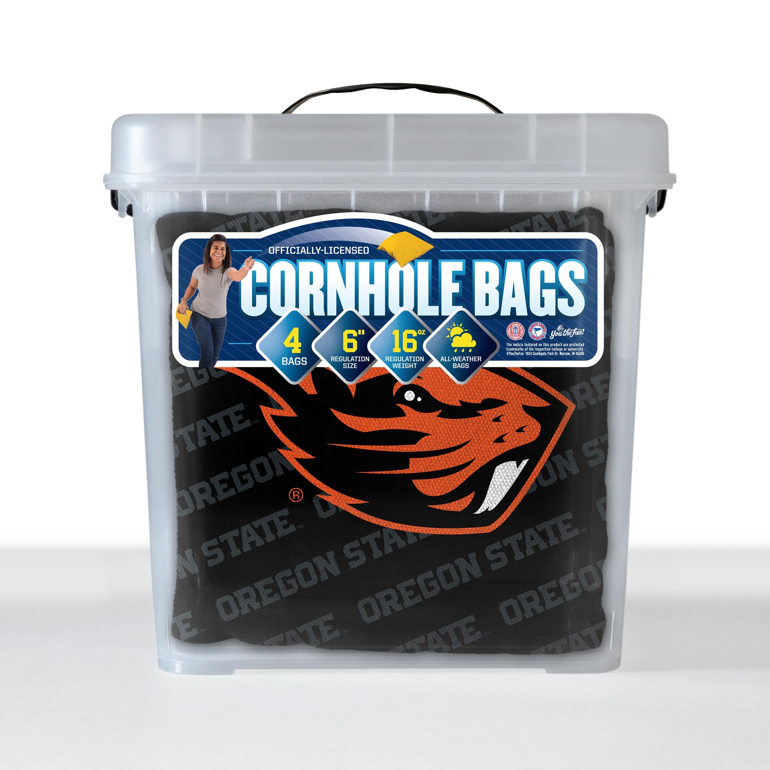 YouTheFan NCAA Oregon State Beavers Cornhole Bags - 4PK - Black - Sports Collectibles, Sports Memorabilia, Sports Fan Shop, Sports Gifts